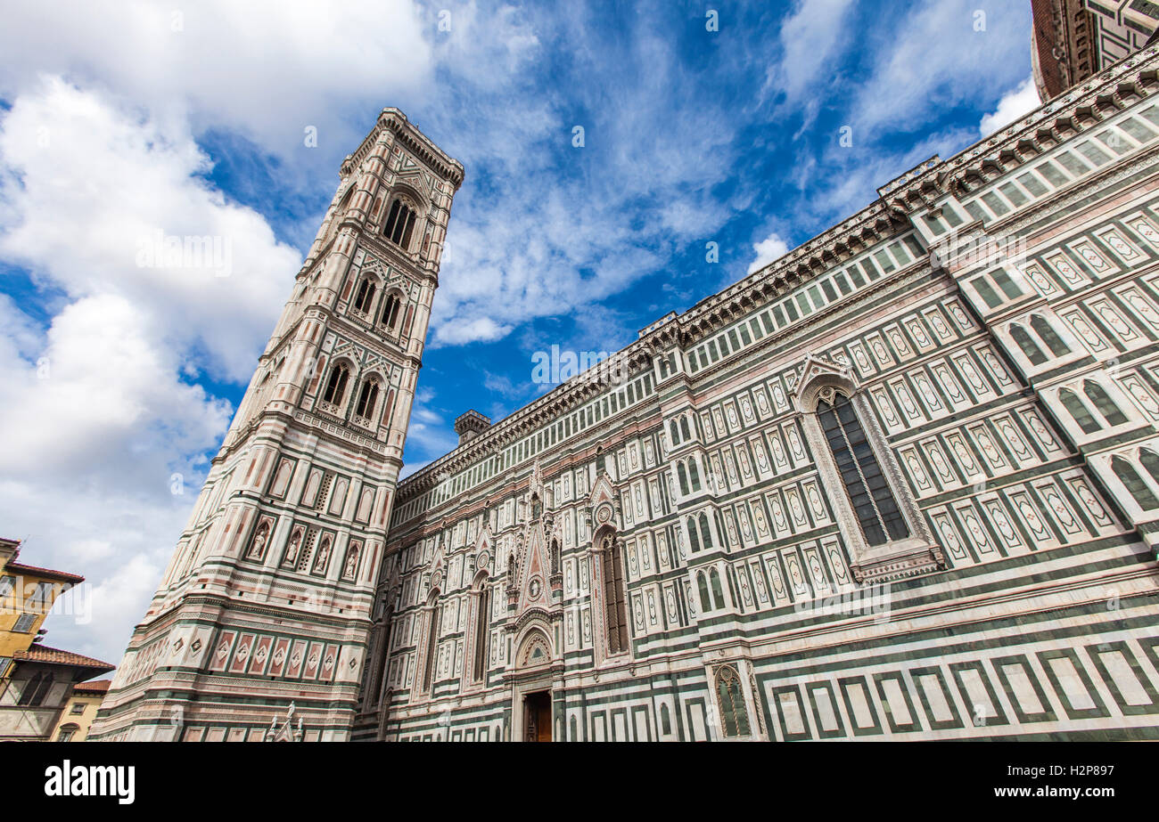 Facciata principale della Basilica di Santa Maria del Fiore (Basilica di Santa Maria del Fiore di Firenze, Italia Foto Stock