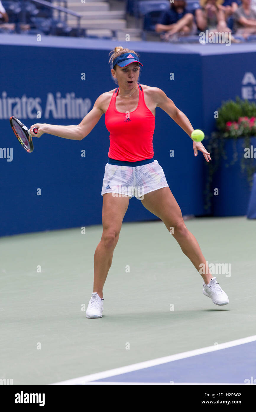 Simona Halep (ROU) competere nel 2016 US Open Foto Stock