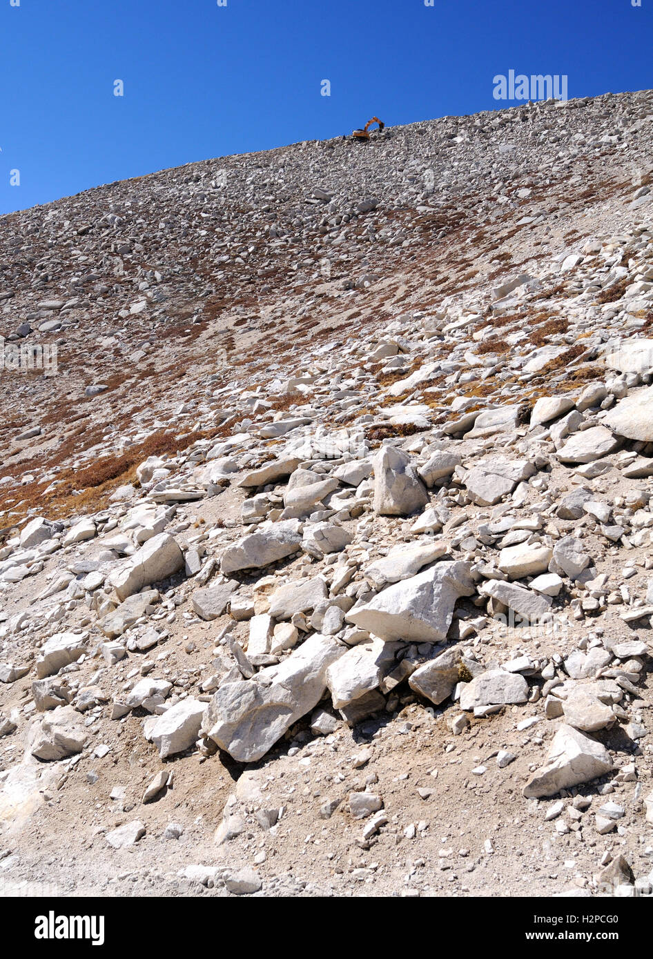 Un escavatore aiutando i geologi miniera per pietre e metalli preziosi nei pressi del Monte Antero, Chaffee County, Colorado. Foto Stock