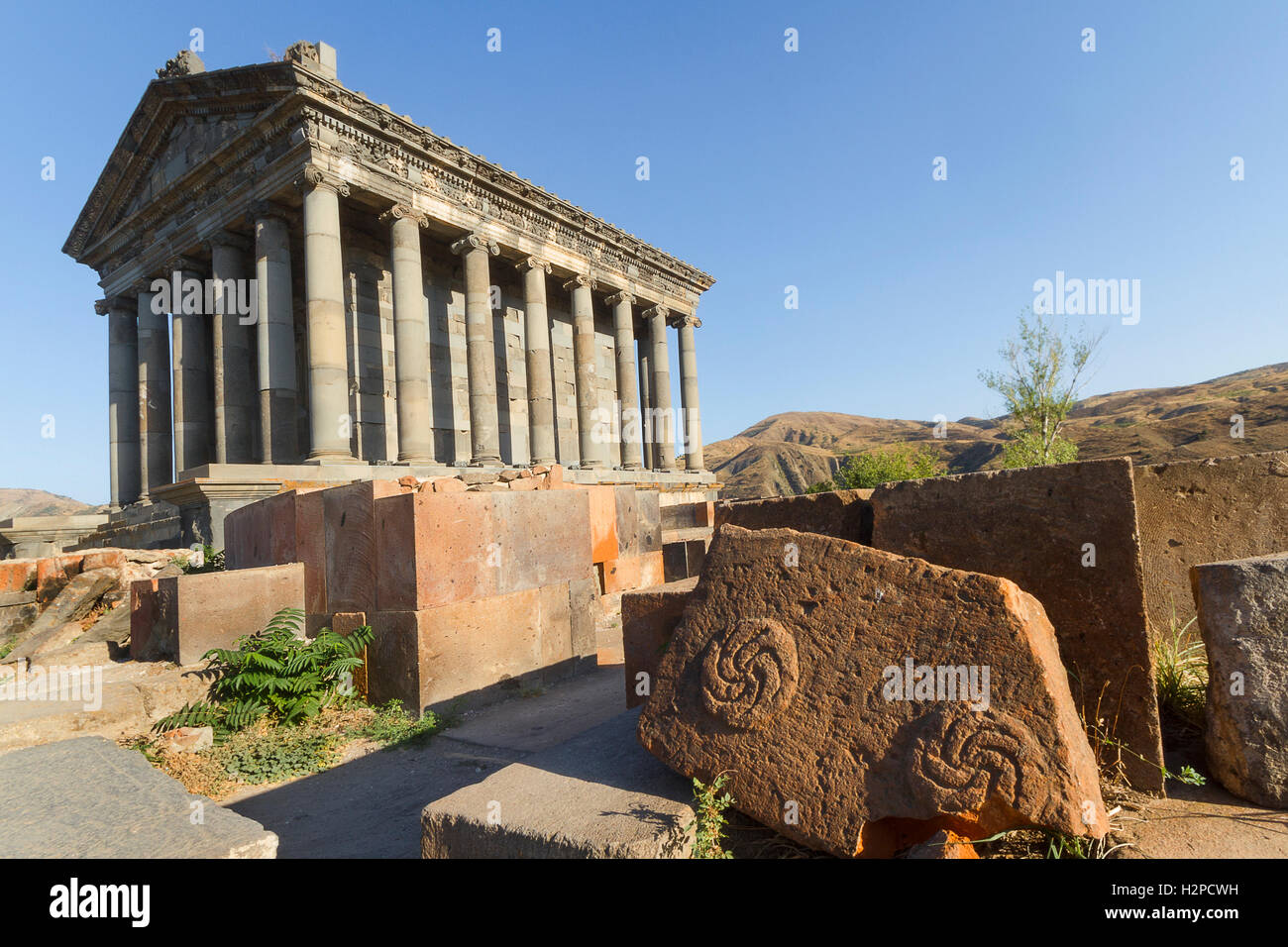 Tempietto ellenistico di Garni in Armenia. Foto Stock