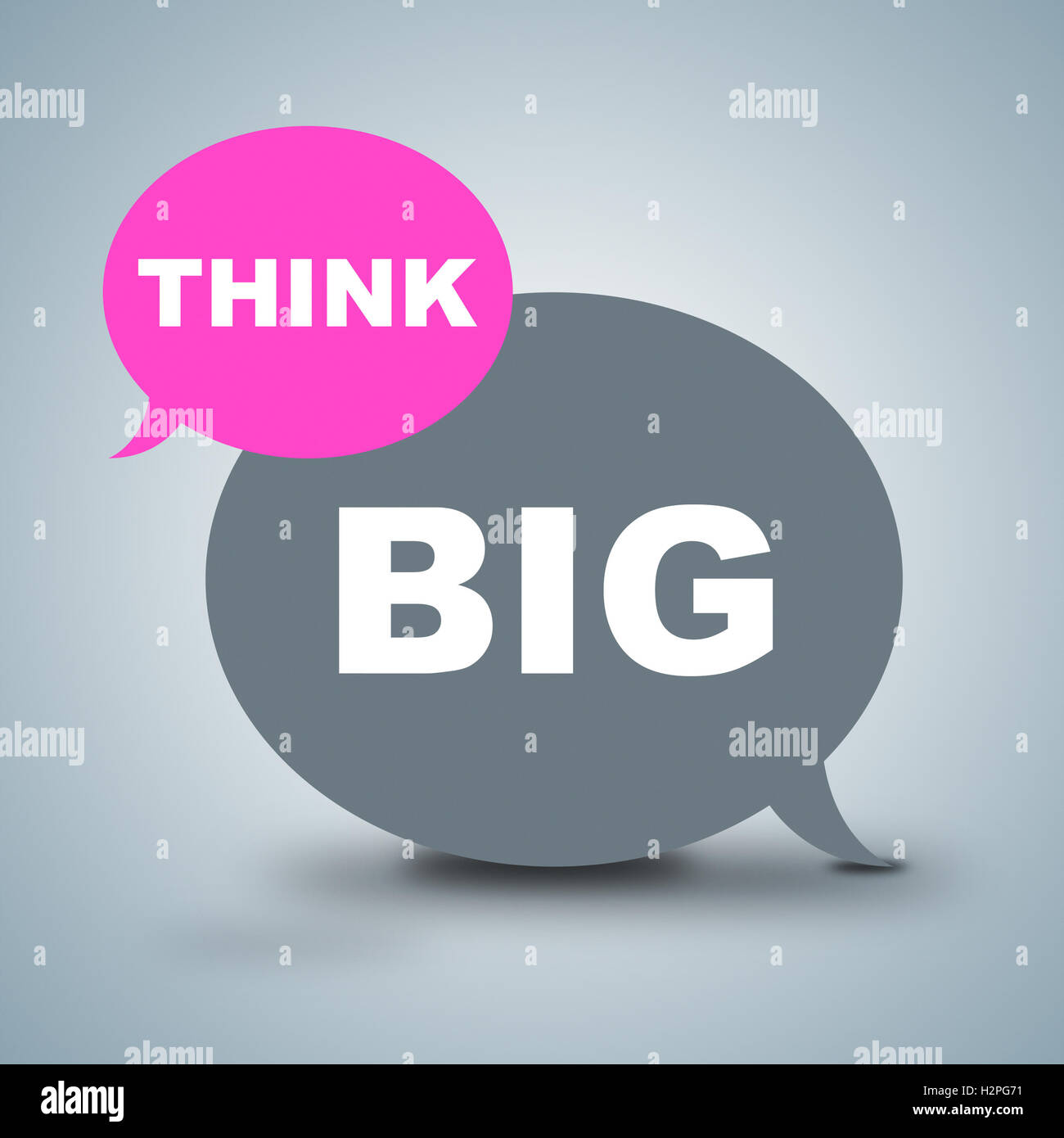 Pensare in grande che mostra positività e ottimista pensando Foto Stock