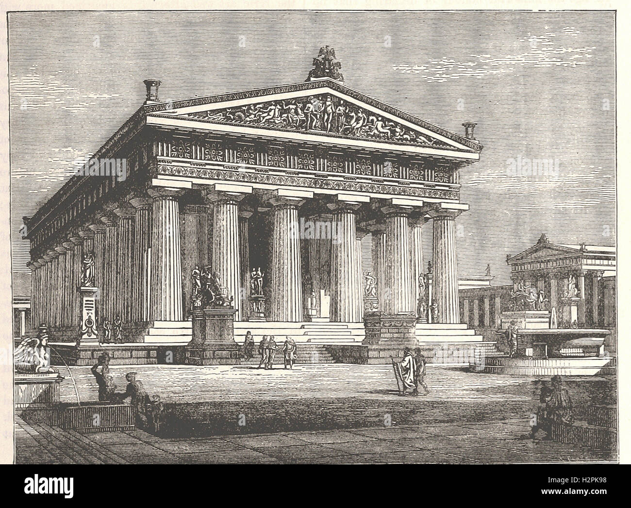 Tempio di Paestum ripristinato. - Dalla 'Cassell illustrato della storia universale" - 1882 Foto Stock