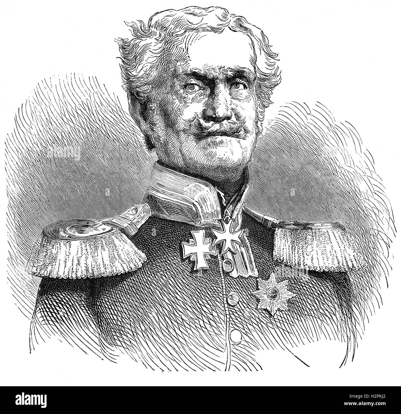 Friedrich Heinrich Ernst Graf von Wrangel (1784 - 1877) era un Generalfeldmarschall dell'esercito prussiano. Egli fu soprannominato Papa Wrangel e nel 1866 assistita nella guerra Austro-Prussian, ma senza un comando sul conto del suo grande età. Egli ha preso un vivo interesse per la seconda ristrutturazione del braccio di cavalleria 1866-1870, e nella guerra franco-prussiana nel 1870-1871. Foto Stock