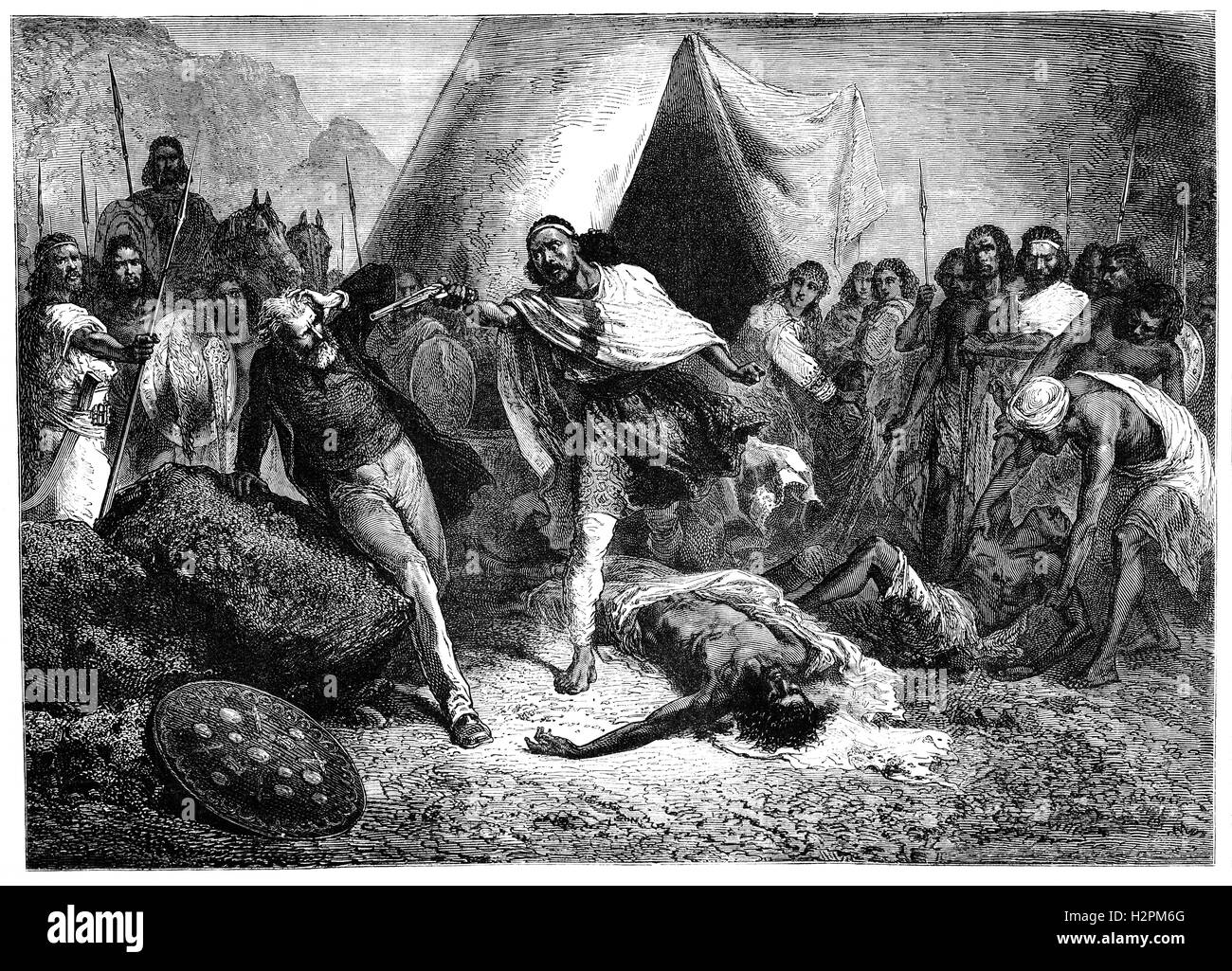 Teodoro II, (1818 - 1868) l'imperatore di Etiopia ha chiesto il console britannico a portare una lettera alla regina Victoria la richiesta di lavoratori qualificati per venire ad insegnare ai suoi sudditi come per la produzione di armi da fuoco e altre competenze tecniche. Con nessuna risposta, egli imprigionato tutti i sudditi britannici in Etiopia, incluso un missionario chiamato il Sig. Stern, che avevano pubblicato un libro critico; di Teodoro II. Quando vide il libro divenne violentemente arrabbiato, tirato una pistola sulla poppa e ha dovuto essere trattenuto da uccidere il missionario. Foto Stock