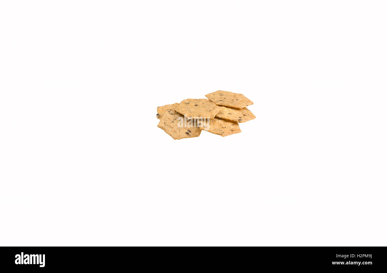 Isolate 7 mucchio di grano di cracker Foto Stock