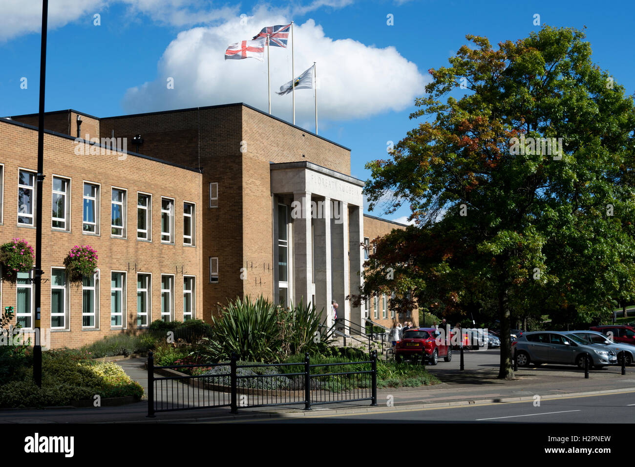 Il Municipio, Rugby, Warwickshire, Inghilterra, Regno Unito Foto Stock