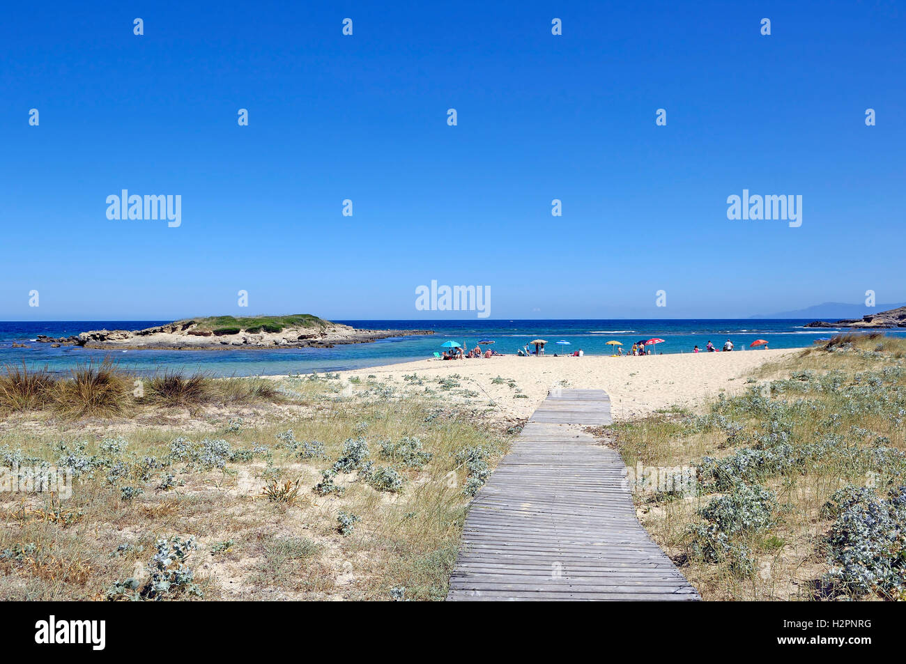 Spiaggia Sa Mesa Longa, la penisola del Sinis, Sardegna, Italia, Europa, UE Foto Stock