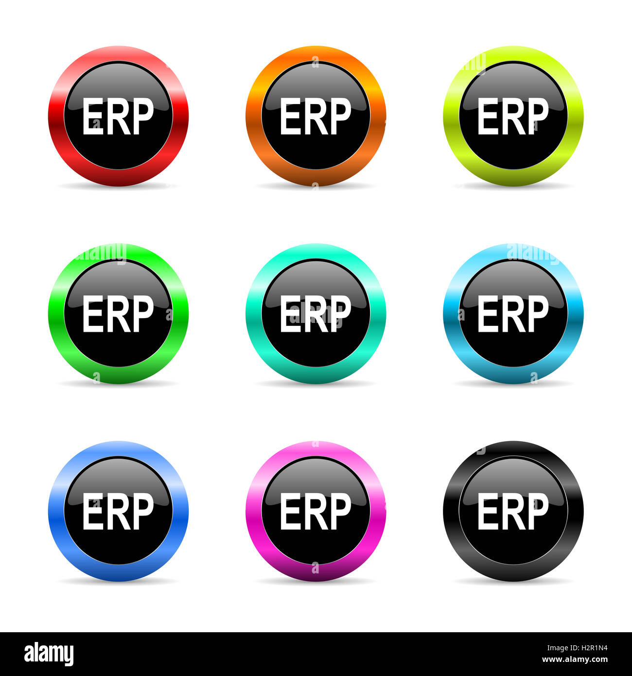 Erp web set di icone Foto Stock