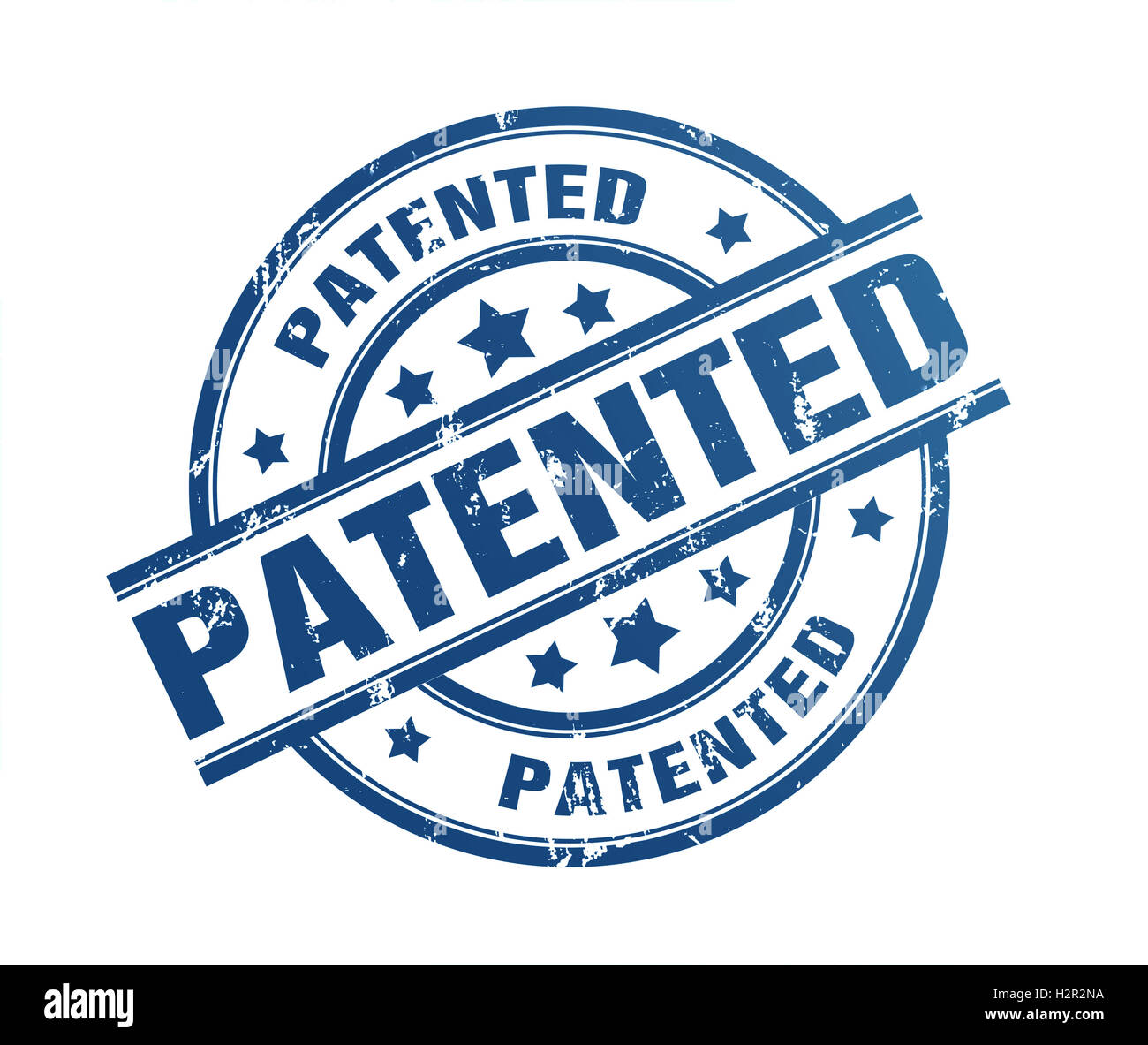 La tecnologia brevettata timbro di gomma illustrazione Foto Stock
