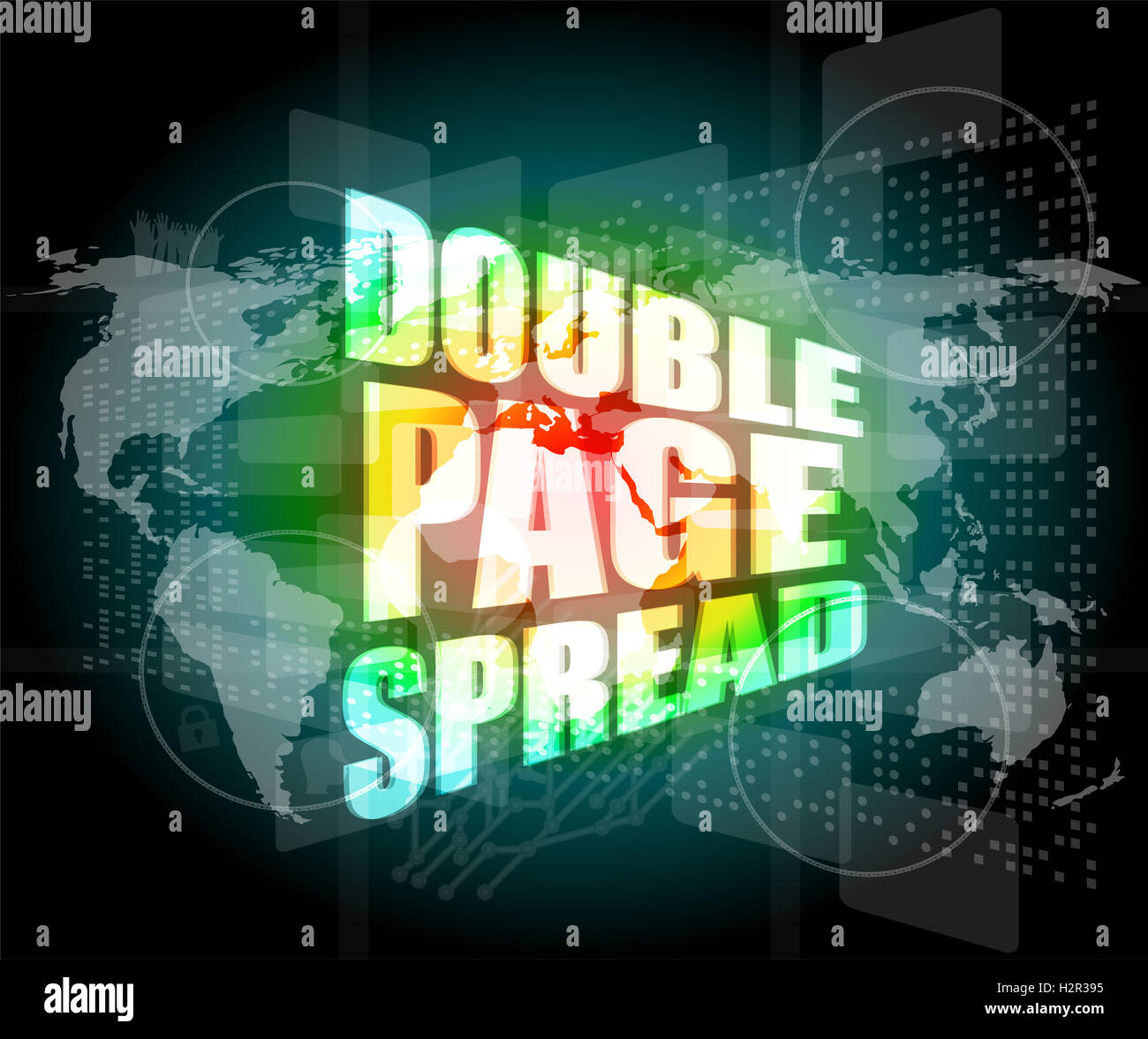 Pagina doppia word su schermo tattile digitale Foto Stock