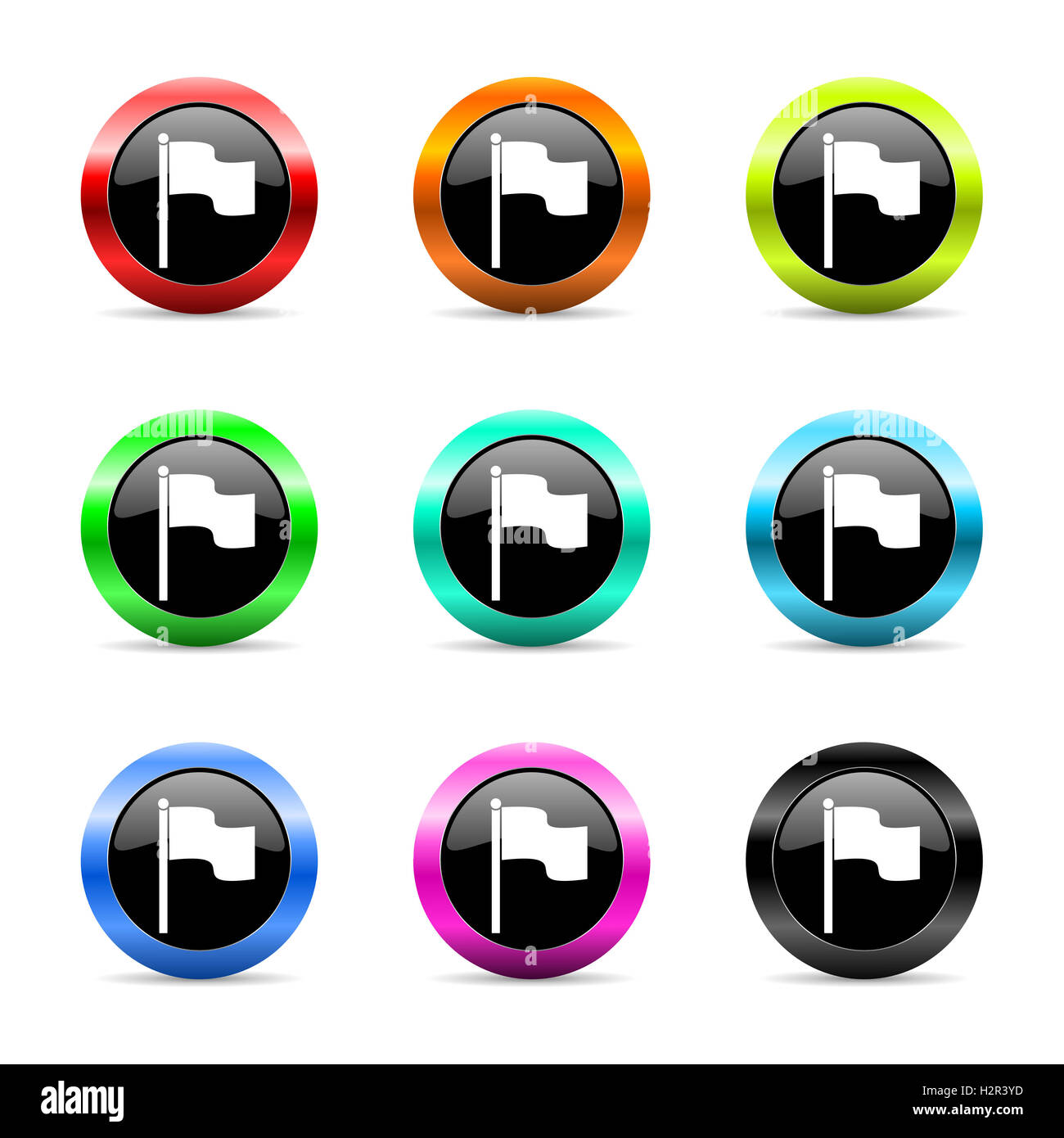 Bandiera web set di icone Foto Stock