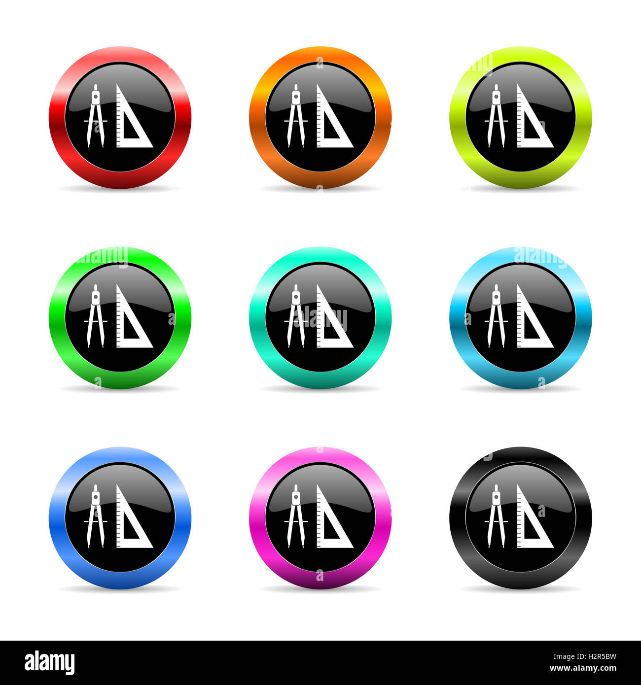 Web learning set di icone Foto Stock