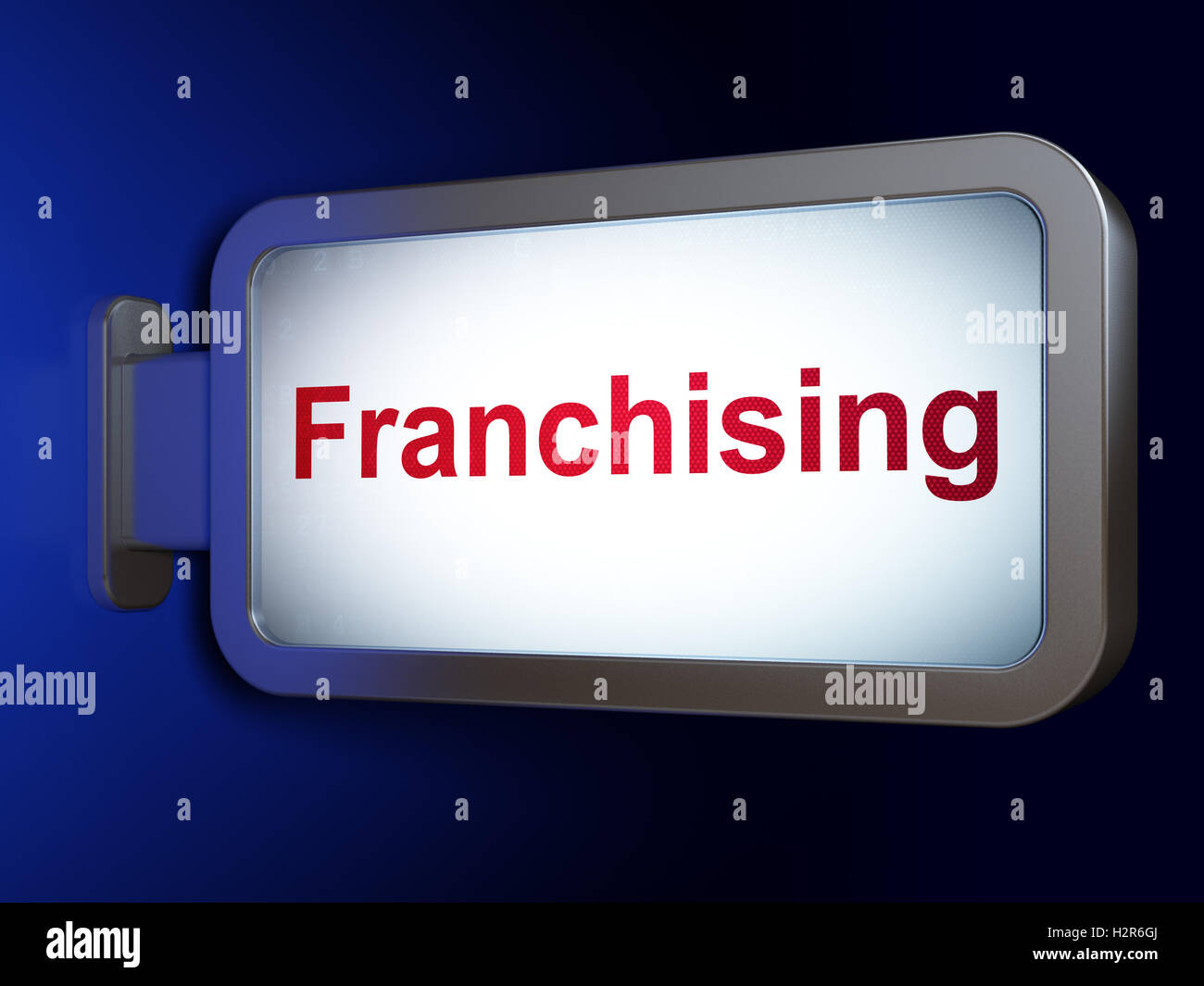 Il concetto di business: il franchising su sfondo tramite Affissioni Foto Stock