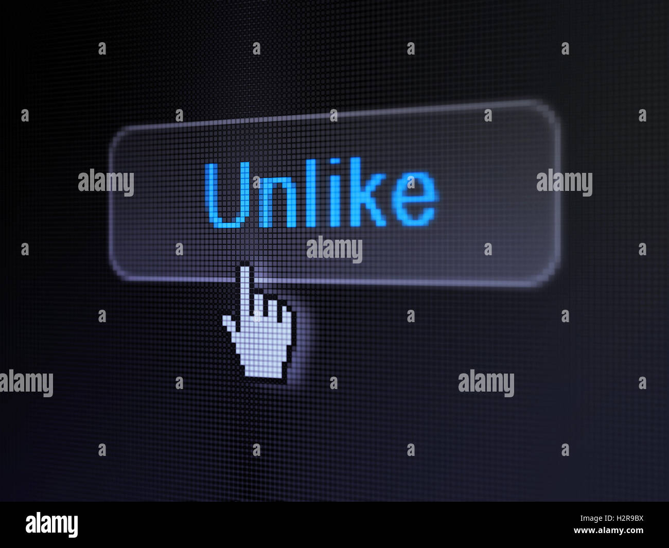 Sociale il concetto di rete: a differenza di quanto avviene con il pulsante digitale sullo sfondo Foto Stock