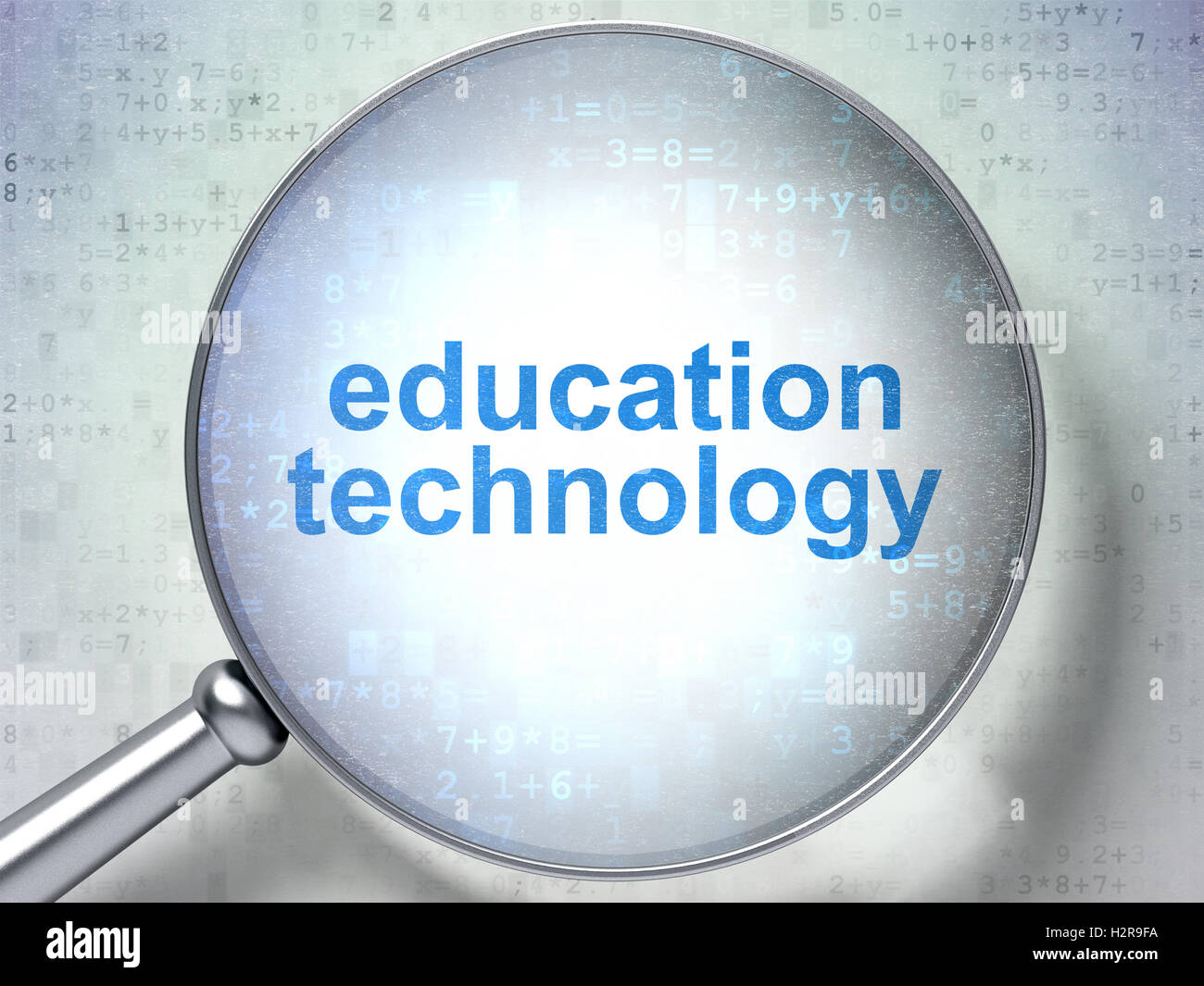 Il concetto di istruzione: educazione tecnologica con vetro ottico Foto Stock