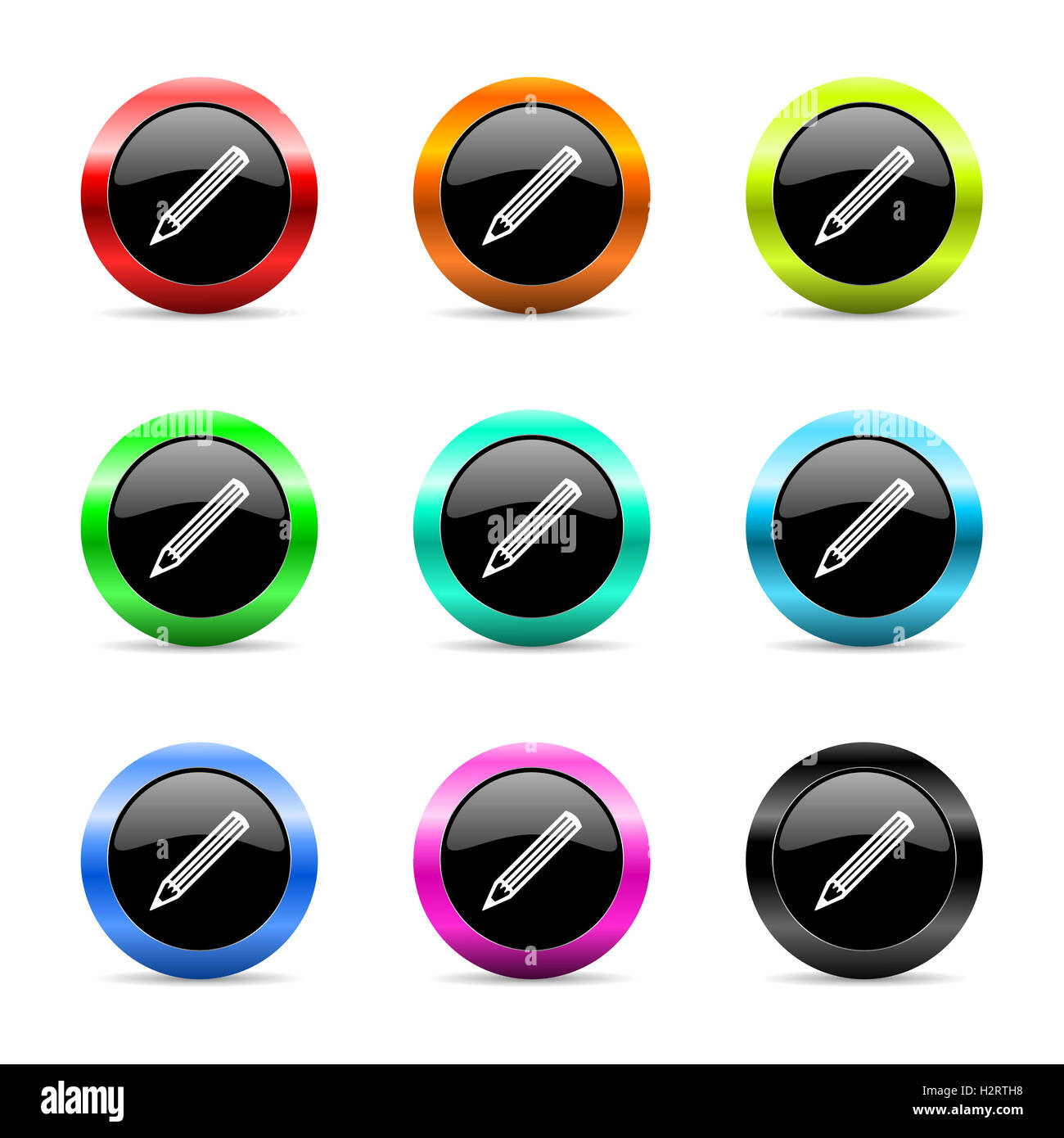 Matita web set di icone Foto Stock