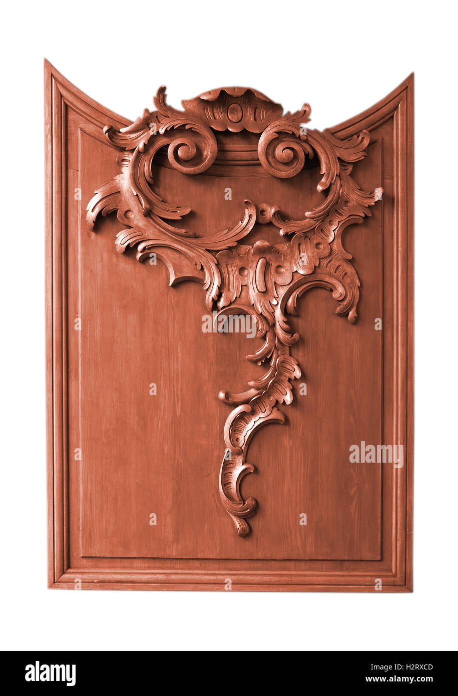 Frammento di legno del pannello decorativo (weinscot) con ornamento (pattern) realizzata mediante intaglio (traforature) e la texture di legno visibile. Foto Stock Frammento di legno del pannello decorativo (weinscot) con ornamento (pattern) realizzata mediante intaglio (traforature) e la texture di legno visibile. Foto Stock