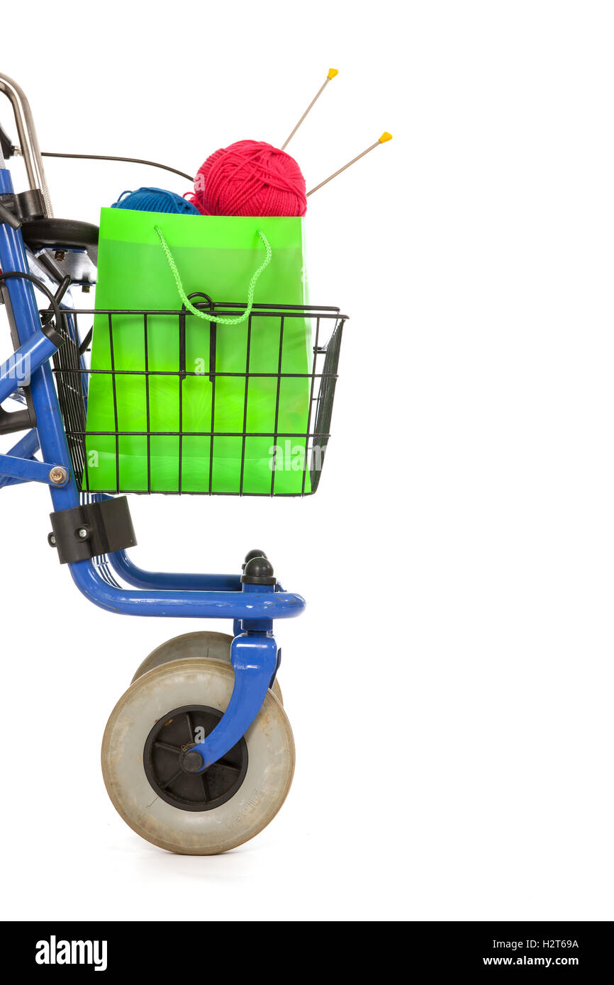 Blue walker con lavorazione a maglia Foto Stock