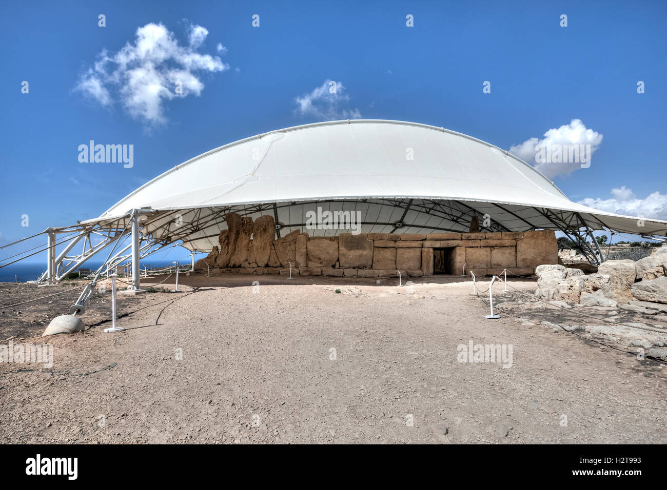 Hagar Qim templi, parco archeologico, Qrendi. Malta Foto Stock