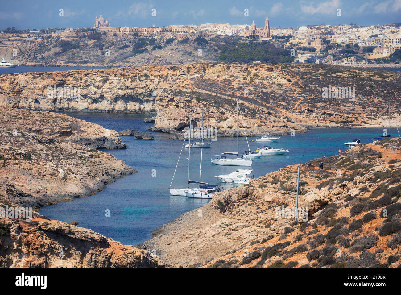 Blue Lagoon, Comino, Gozo, Malta Foto Stock