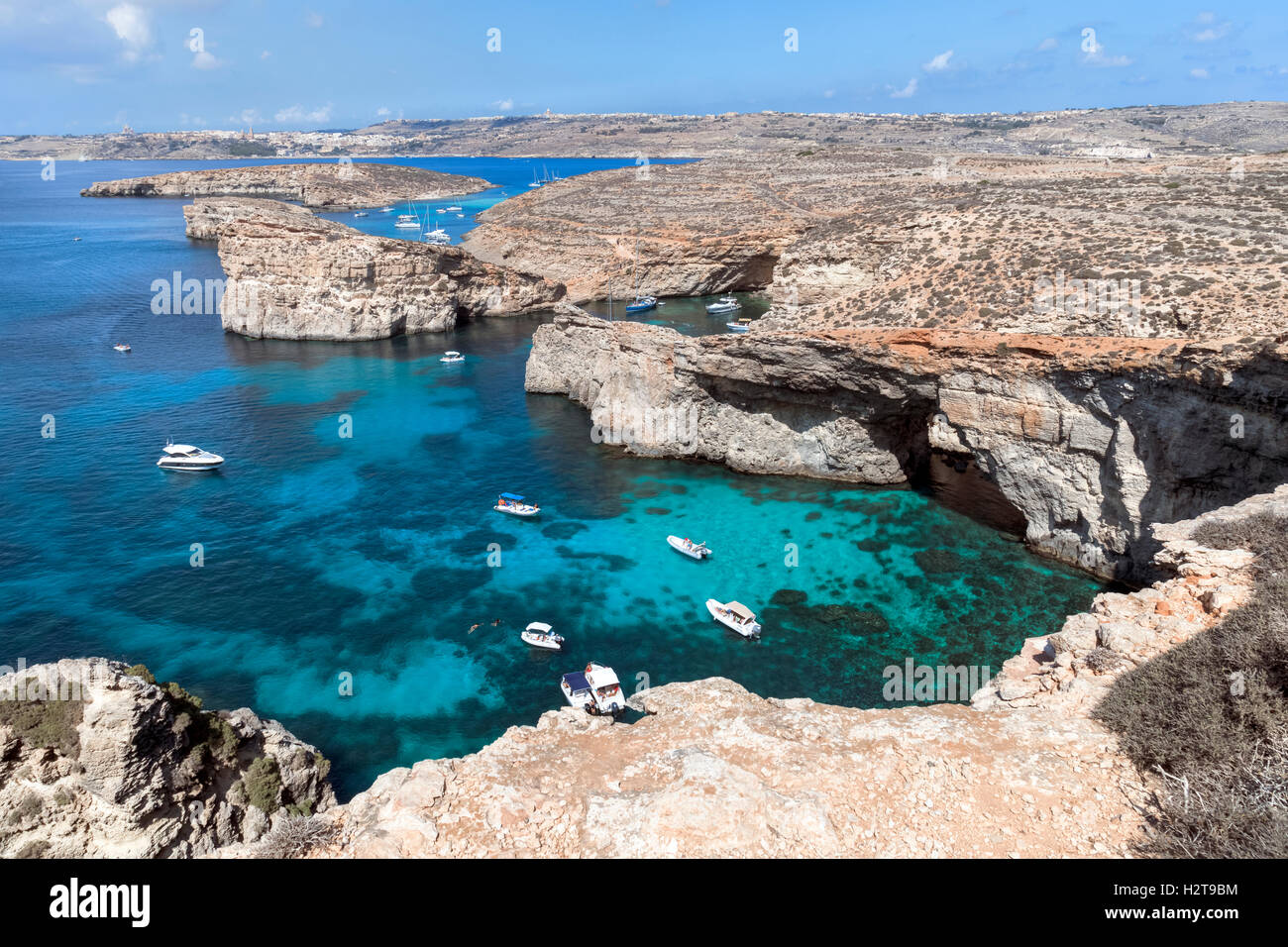 Blue Lagoon, Comino, Gozo, Malta Foto Stock