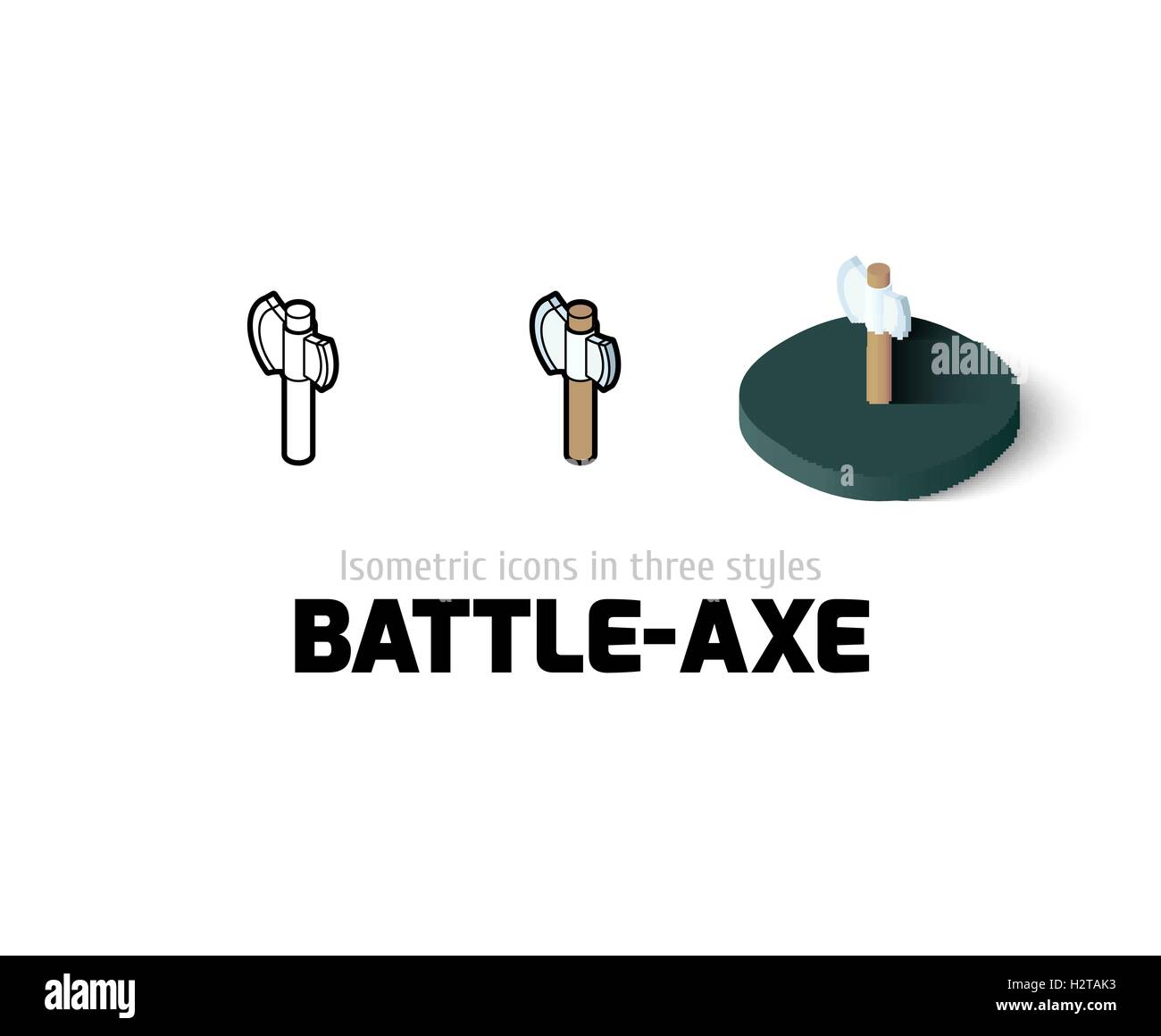 Icona Battle-Ax in stile differente Illustrazione Vettoriale