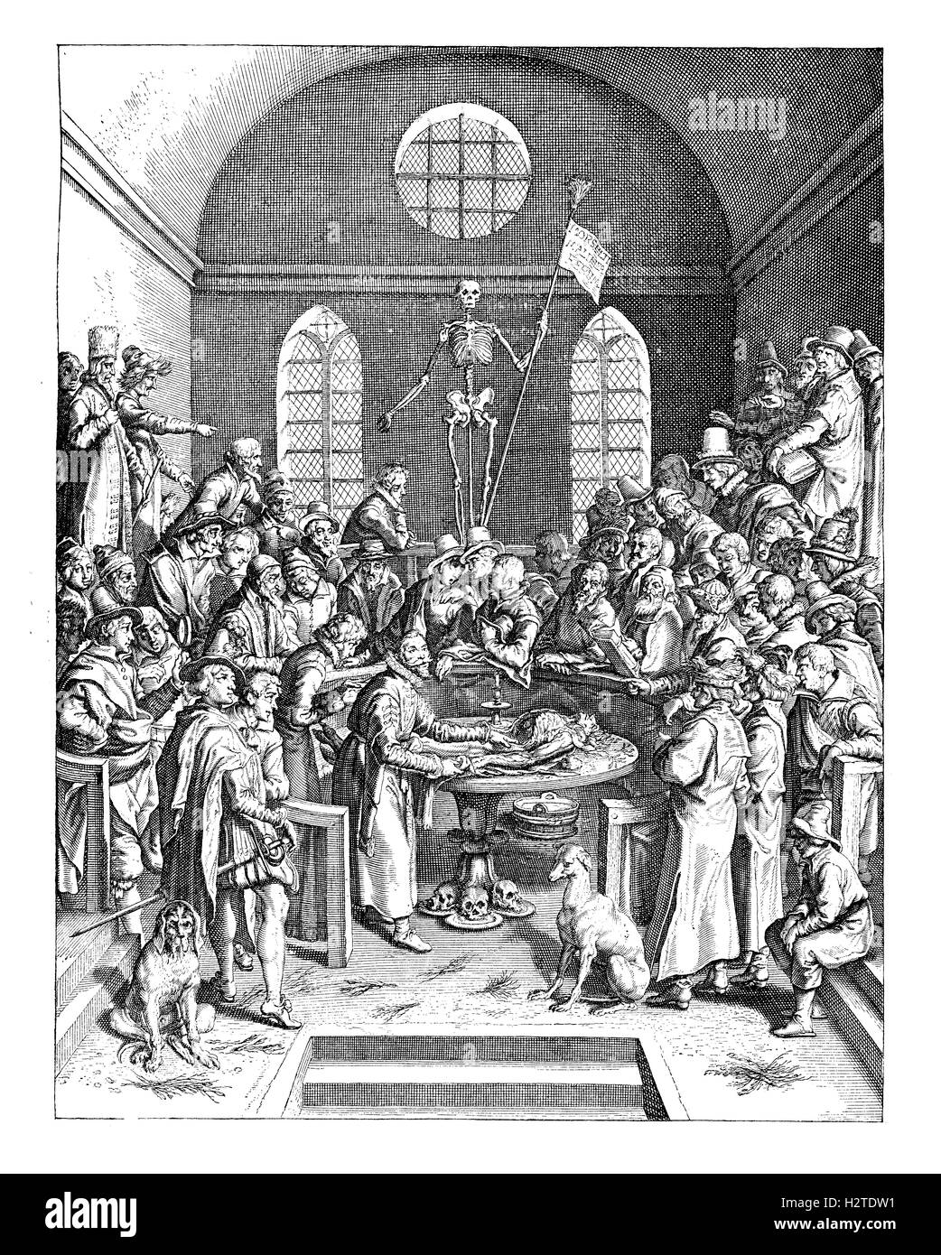 Lezione di anatomia presso la University Medical College, anno 1616 Foto Stock