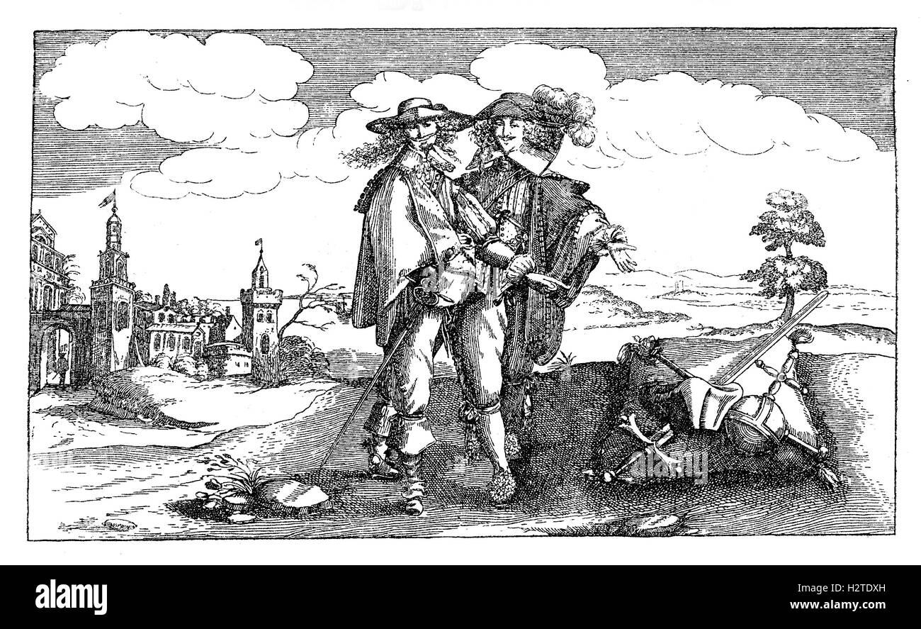 Anno 1632, flyer Jesuiten avvertimento alla trasgressione di confine del Palatinato Foto Stock