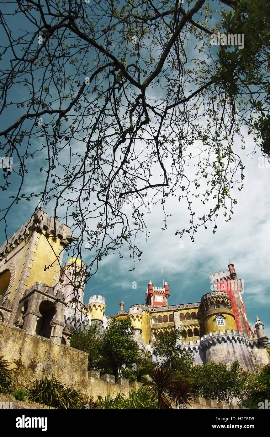 Vista della pena nel Palazzo di Sintra National Park, Portogallo Foto Stock