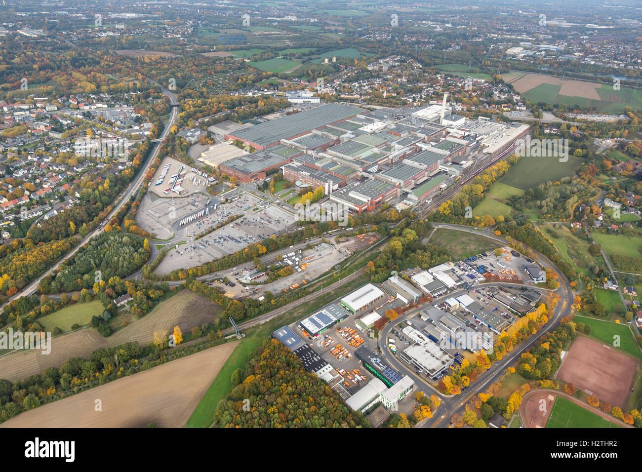 Fotografia aerea, OPEL Lavoro 1 Adam Opel lavoro Bochum, fotografia aerea di Bochum, Bochum, la zona della Ruhr, Renania settentrionale-Vestfalia,Germania Foto Stock
