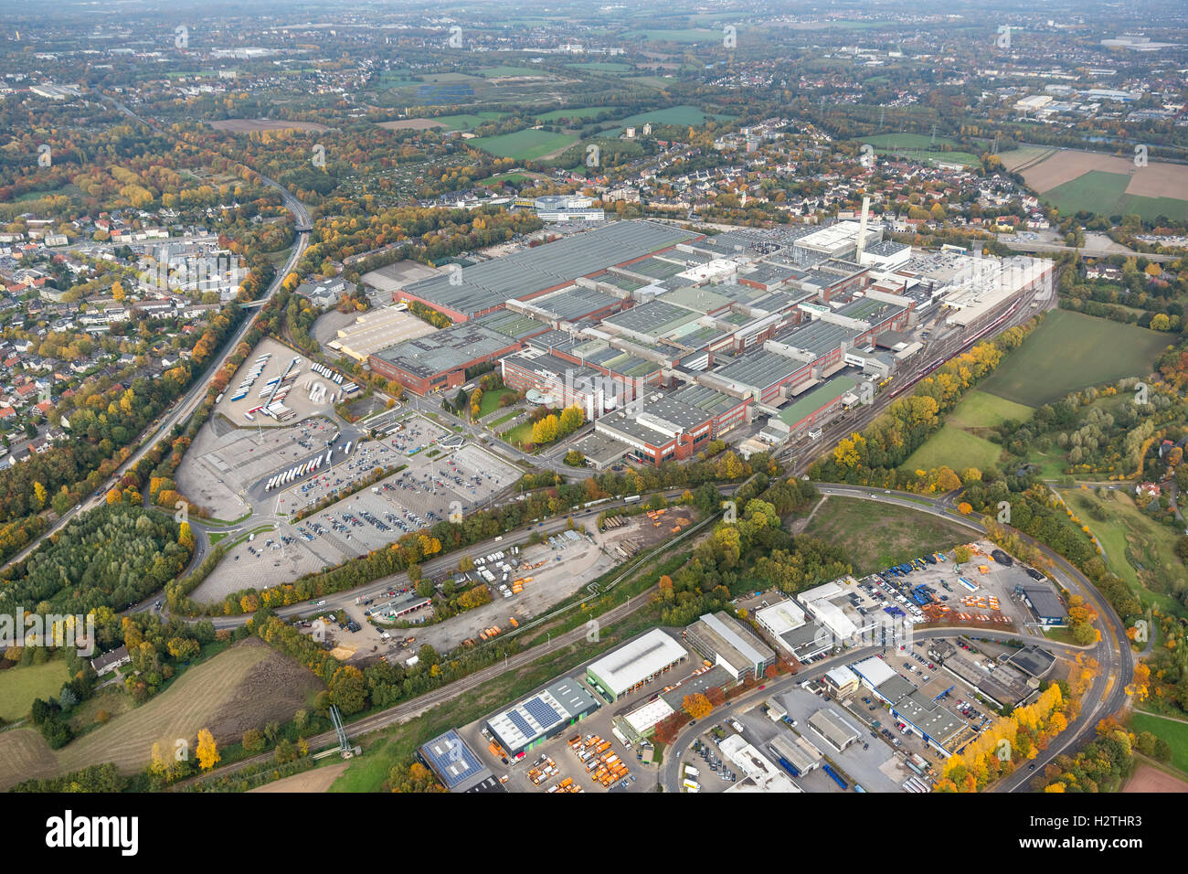 Fotografia aerea, OPEL Lavoro 1 Adam Opel lavoro Bochum, fotografia aerea di Bochum, Bochum, la zona della Ruhr, Renania settentrionale-Vestfalia,Germania Foto Stock