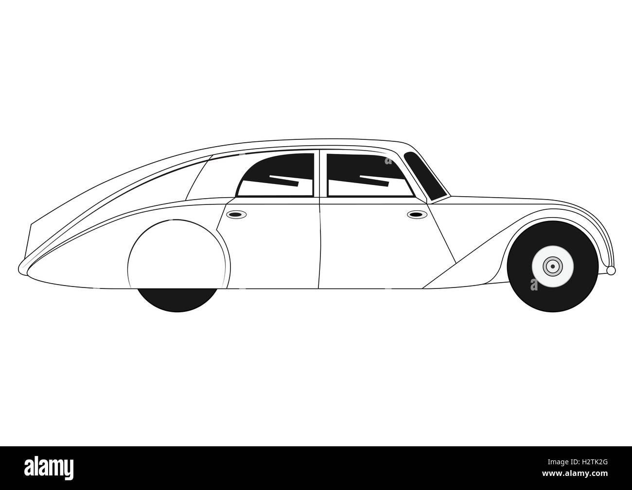 Sedan - vintage modello di automobile Illustrazione Vettoriale
