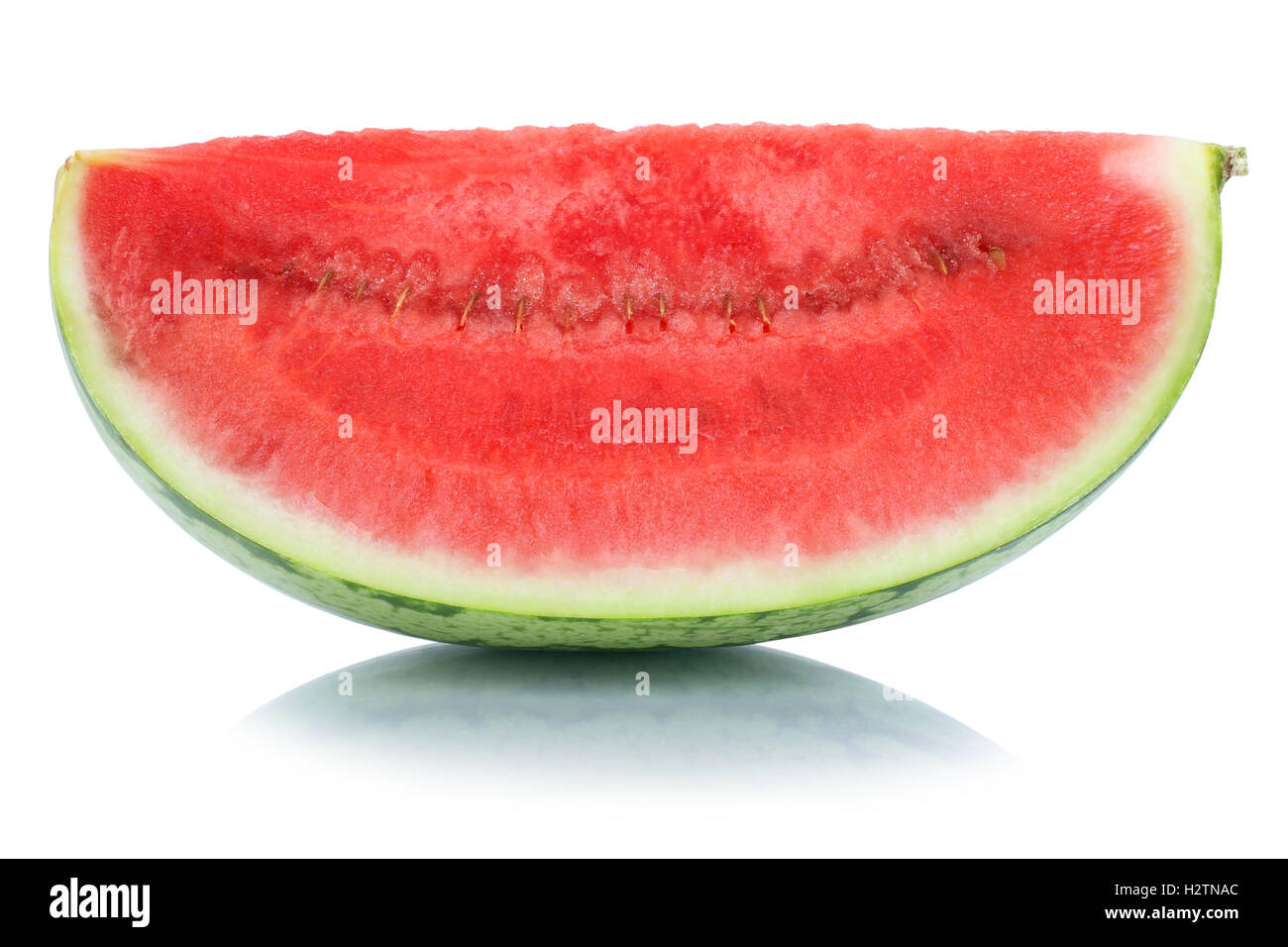 Anguria slice estate frutta isolato su uno sfondo bianco Foto Stock