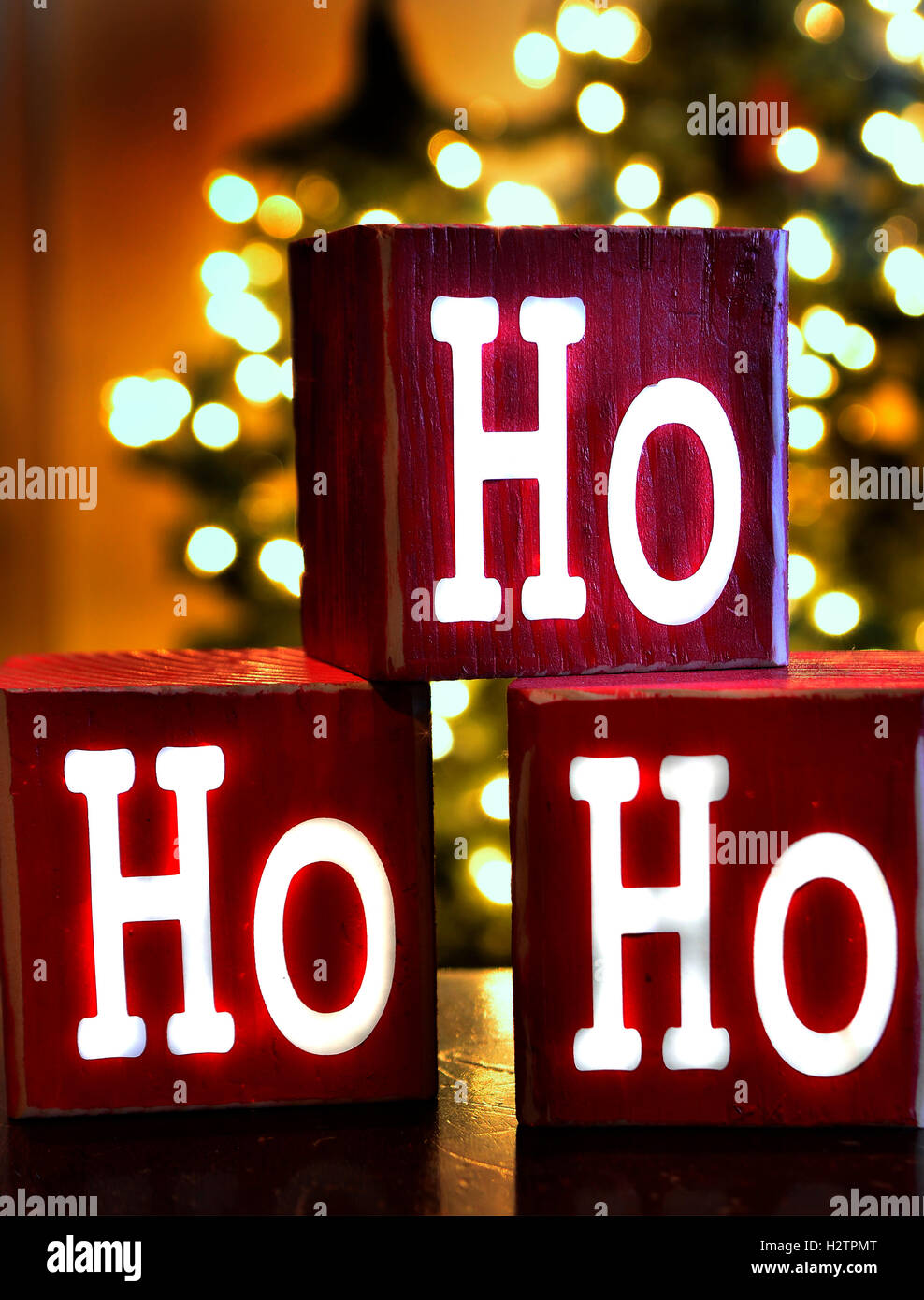 Le decorazioni di Natale e le luci amore dei giorni festivi celebrazione Foto Stock