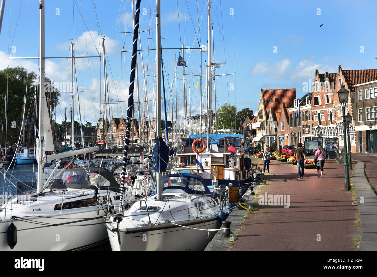 Il vecchio porto Hoorn Paesi Bassi barca a vela nave Foto Stock