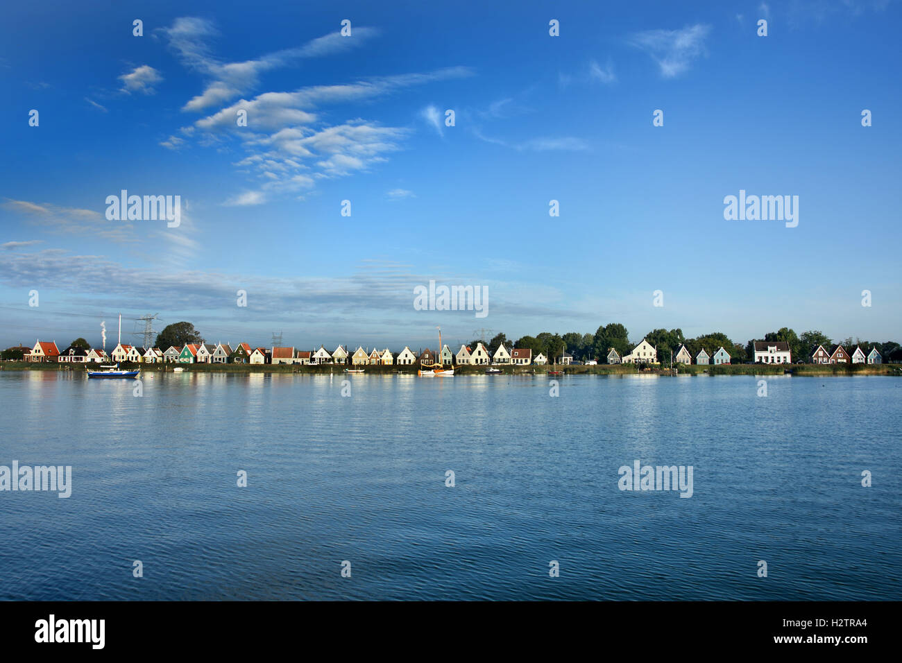 Durgerdam village parte del comune di Amsterdam 7 km a est della città lungo la diga del lago IJsselmeer. Paesi Bassi Olanda Foto Stock