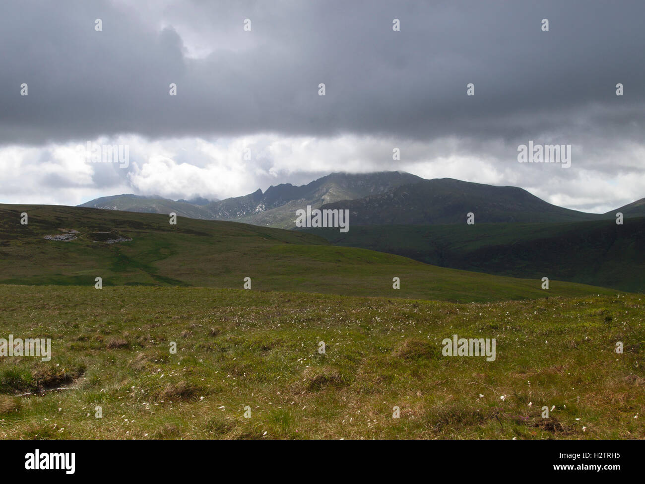 Caisteal Abhail da Torr Meadhonach, Lochranza, Isle of Arran, N.Ayrshire, in Scozia Foto Stock