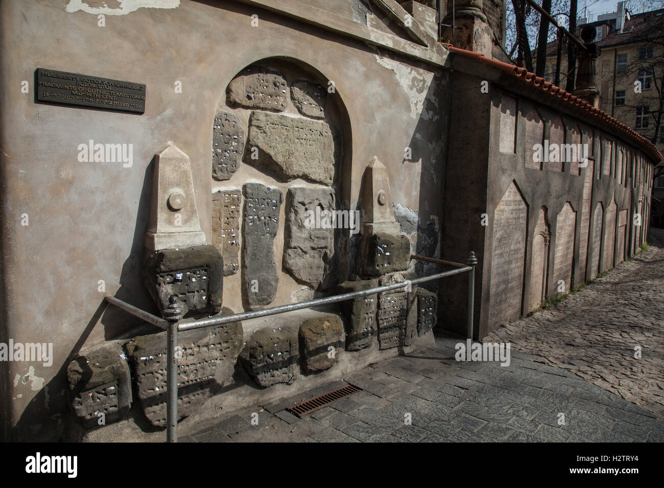 Vecchio Cimitero Ebraico cimitero Praga Foto Stock