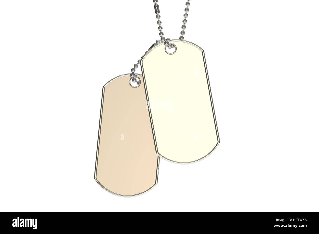 Dog tag, rendering 3D isolati su sfondo bianco Foto Stock