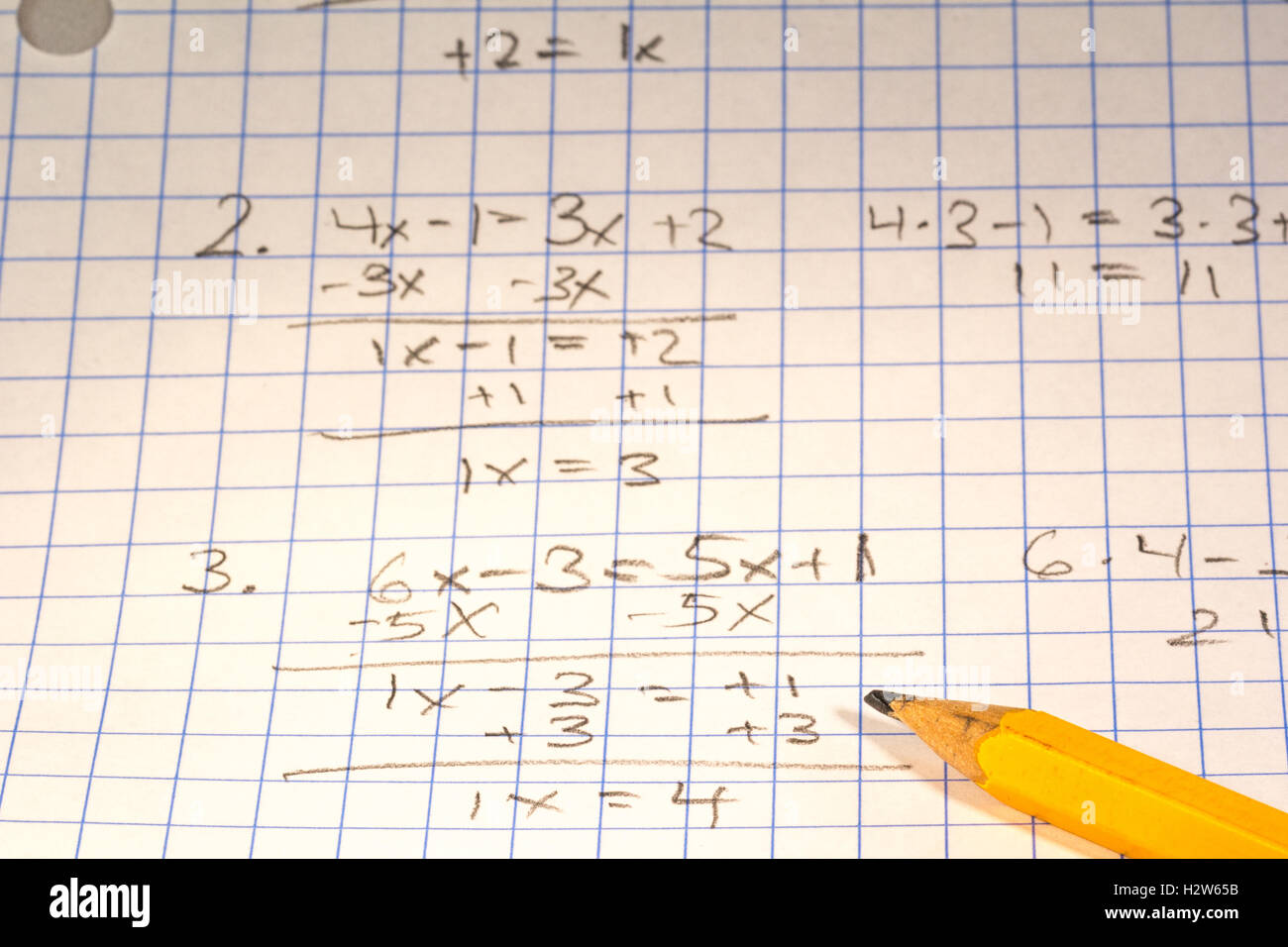 Fare matematica compiti Foto Stock