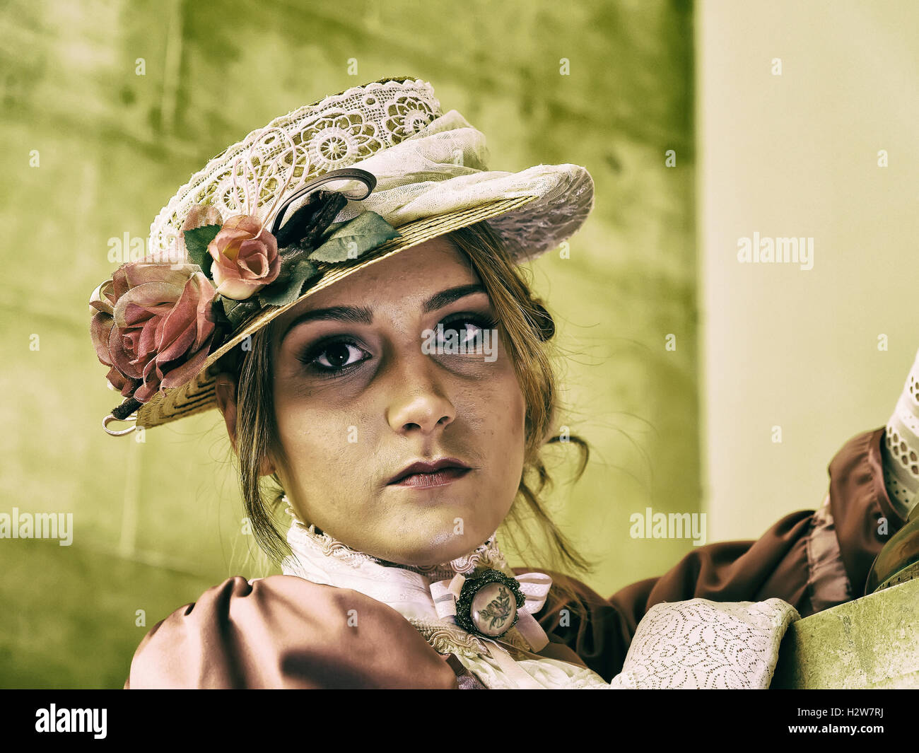 Signora giovane dal 19. secolo, in posa Foto Stock