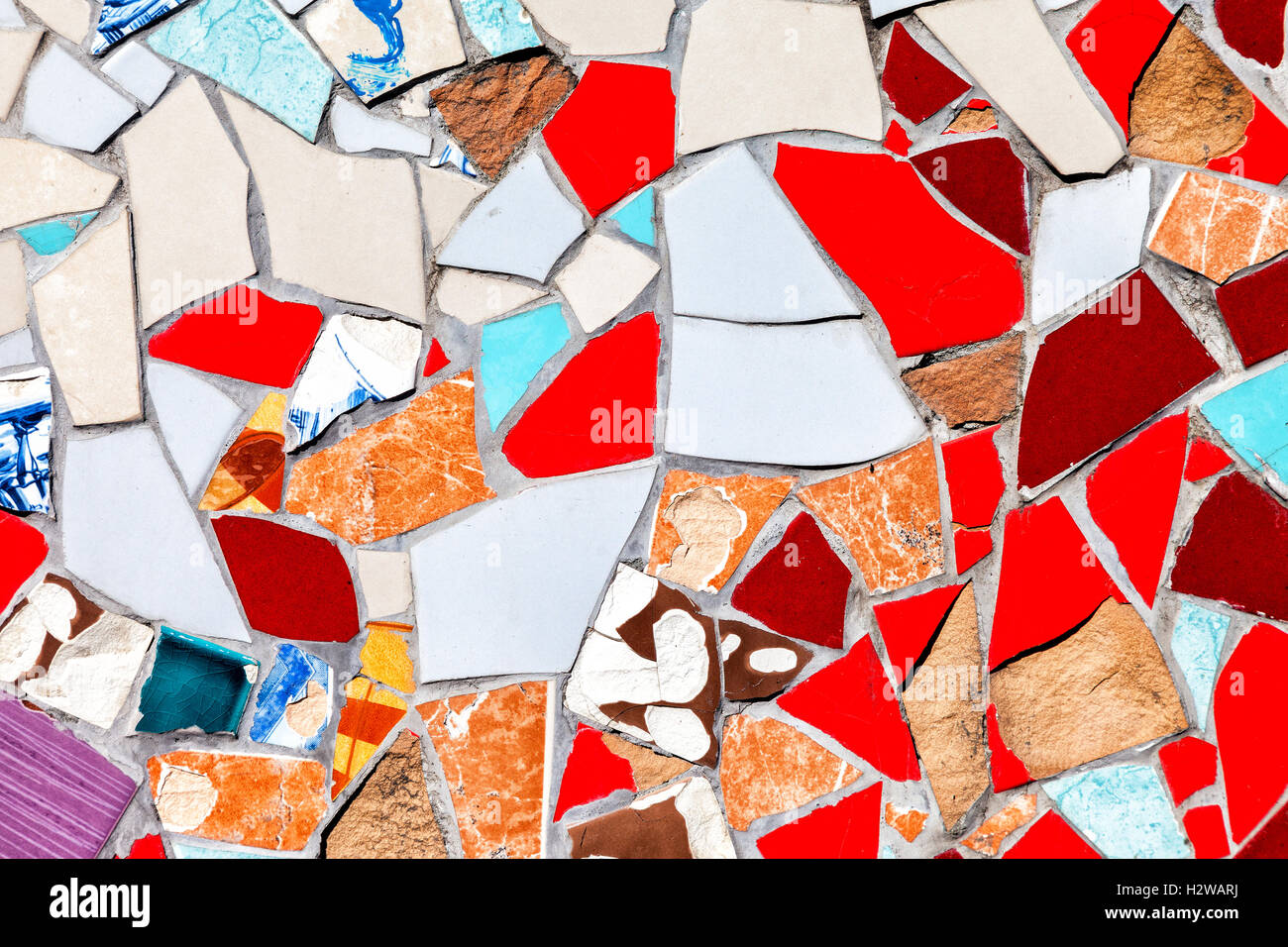 Abstract colorato mosaico texture come sfondo, piastrelle rotte Foto Stock
