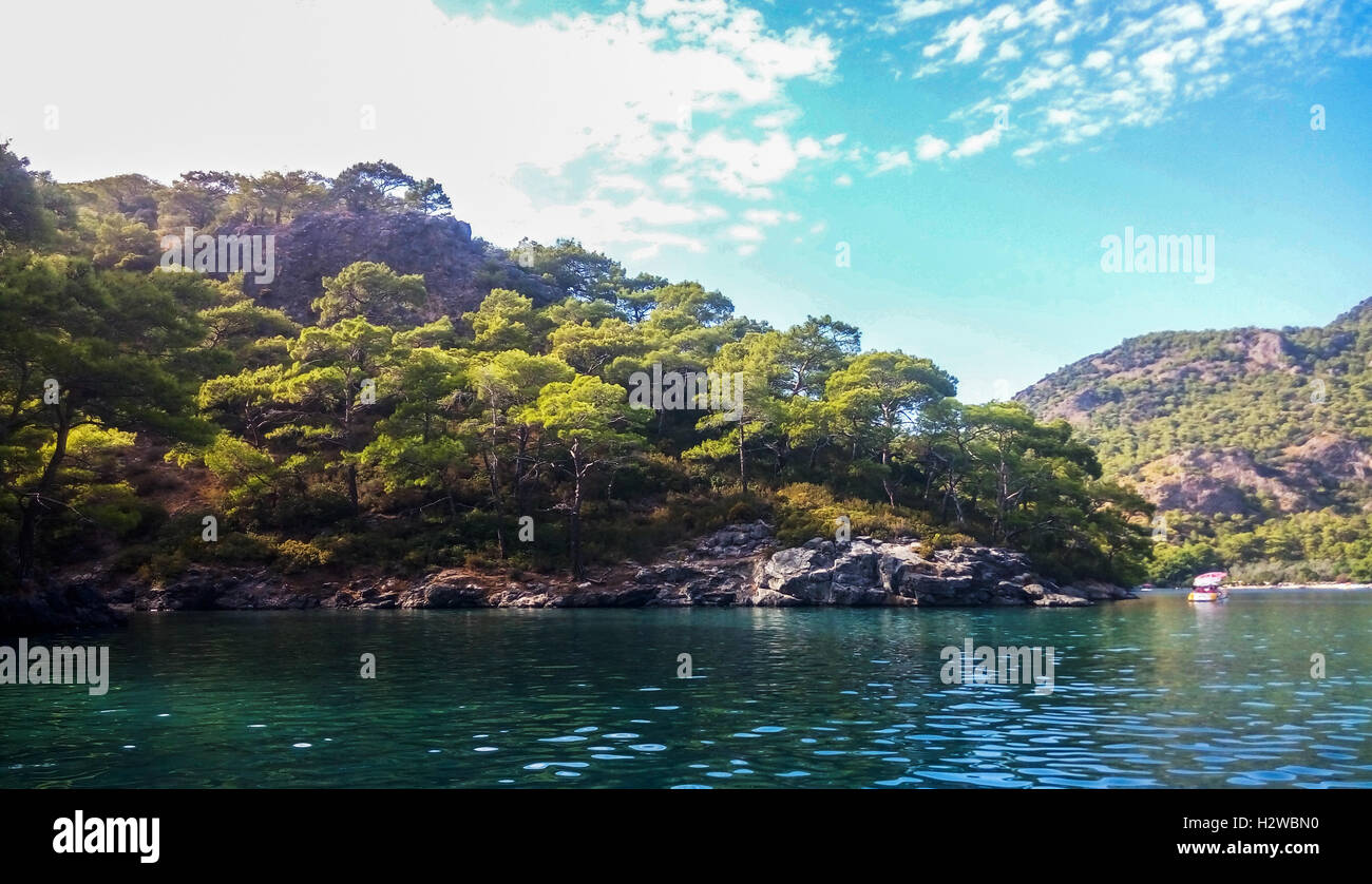 Il pittoresco paesaggio marino del Mediterraneo in Turchia Foto Stock