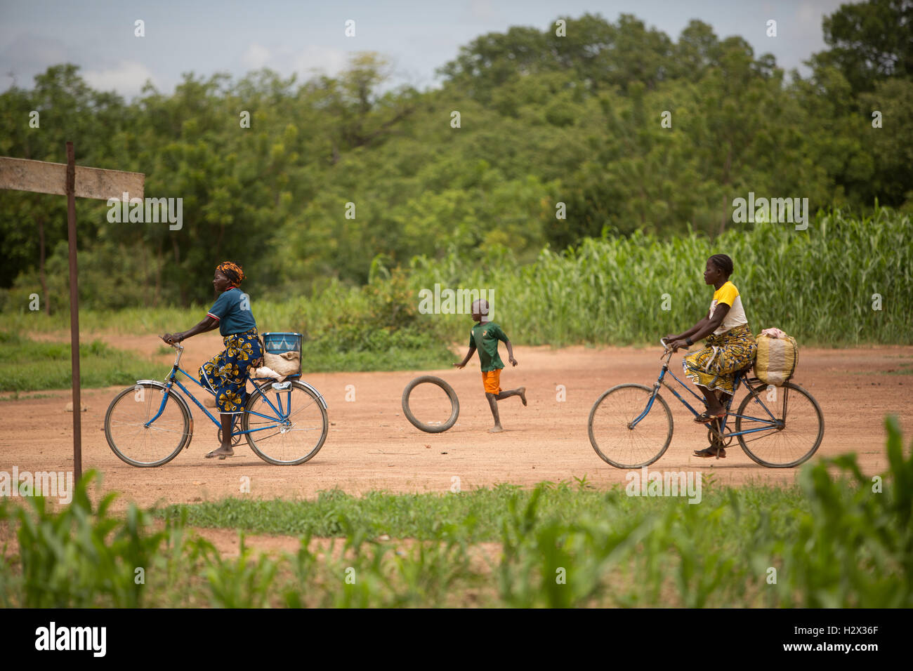 Villaggio in scena Réo, Burkina Faso, Africa occidentale. Foto Stock