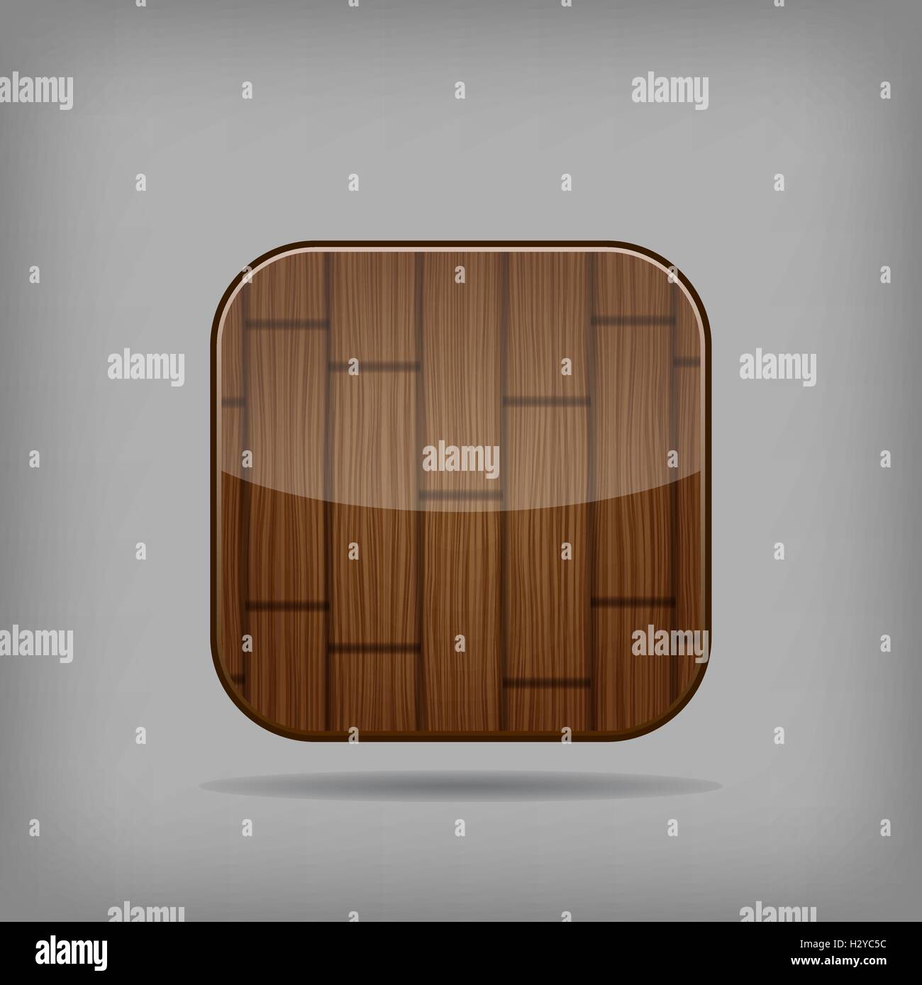 Vettore di legno lucido pulsante app Illustrazione Vettoriale