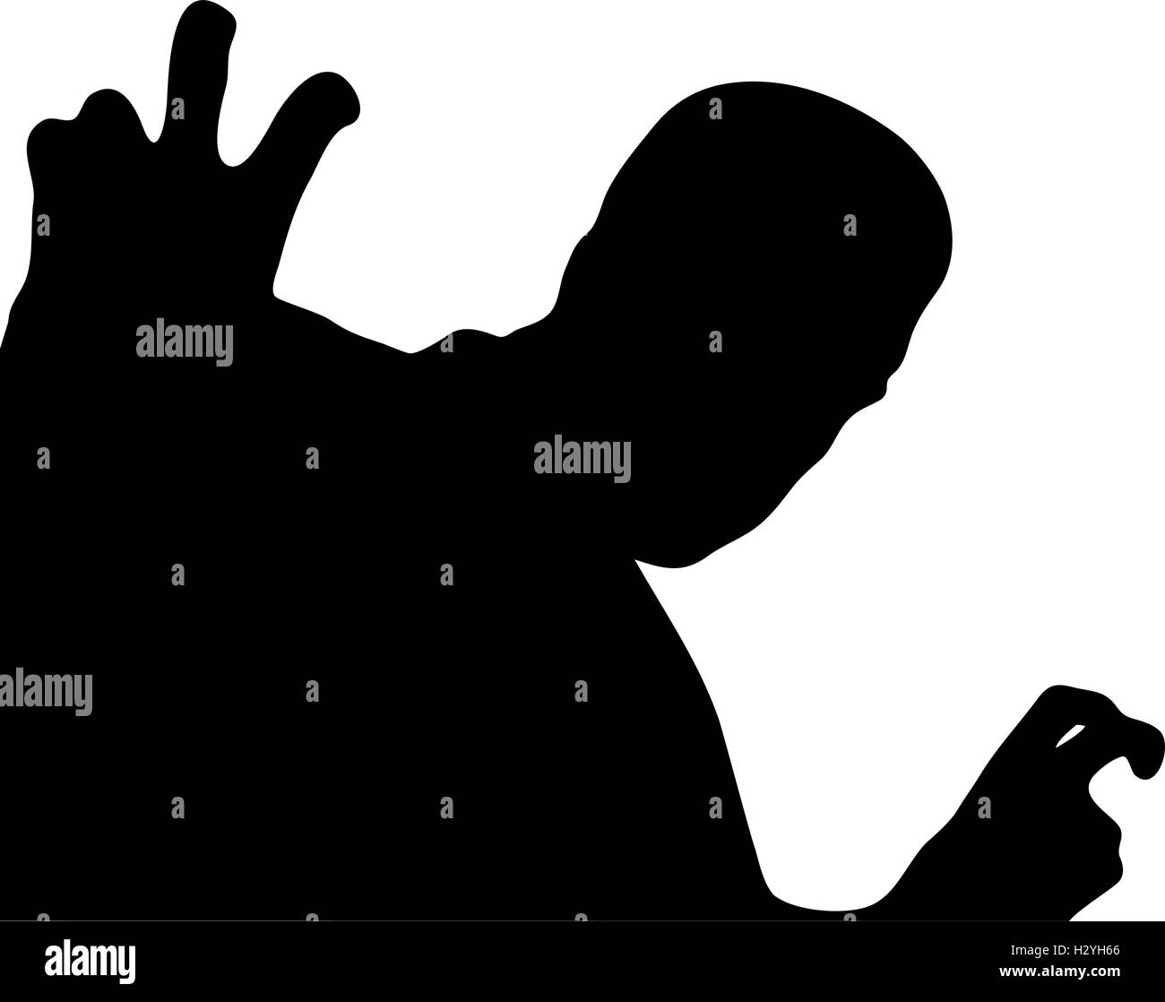 La silhouette di un uomo, mostra le citazioni di aria Illustrazione Vettoriale