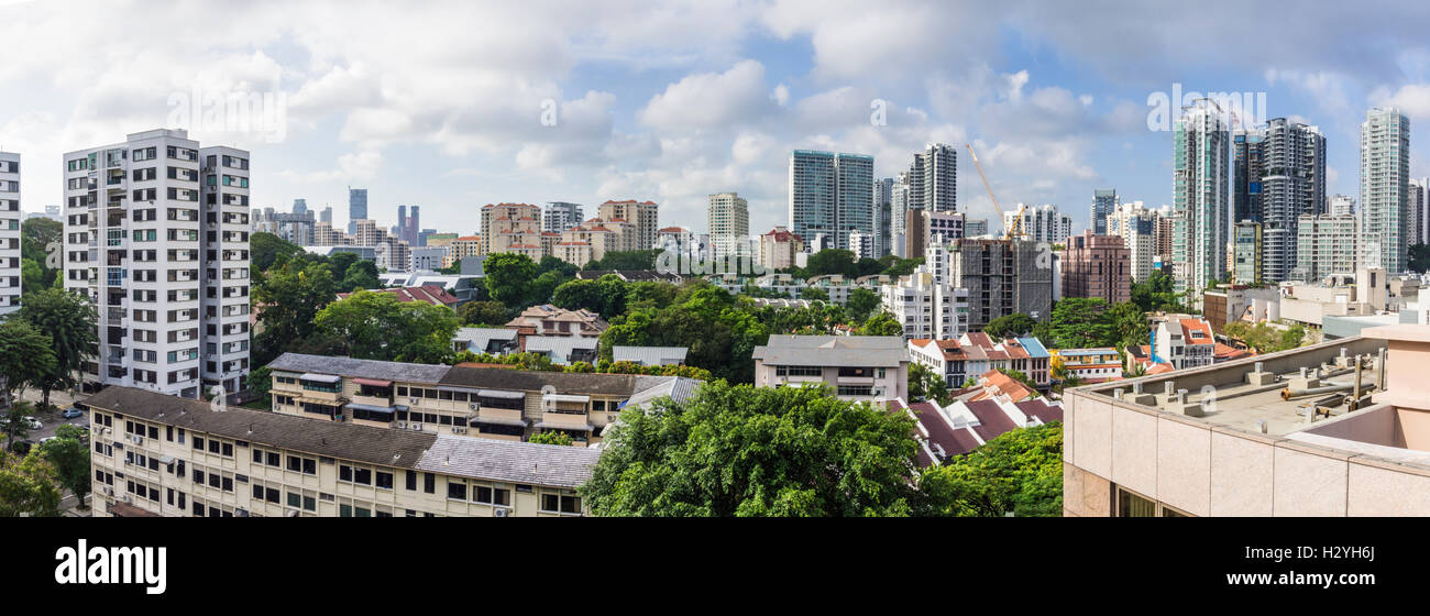 Panorama cityscape di Singapore dello skyline della città in cerca del sud est, Singapore Foto Stock