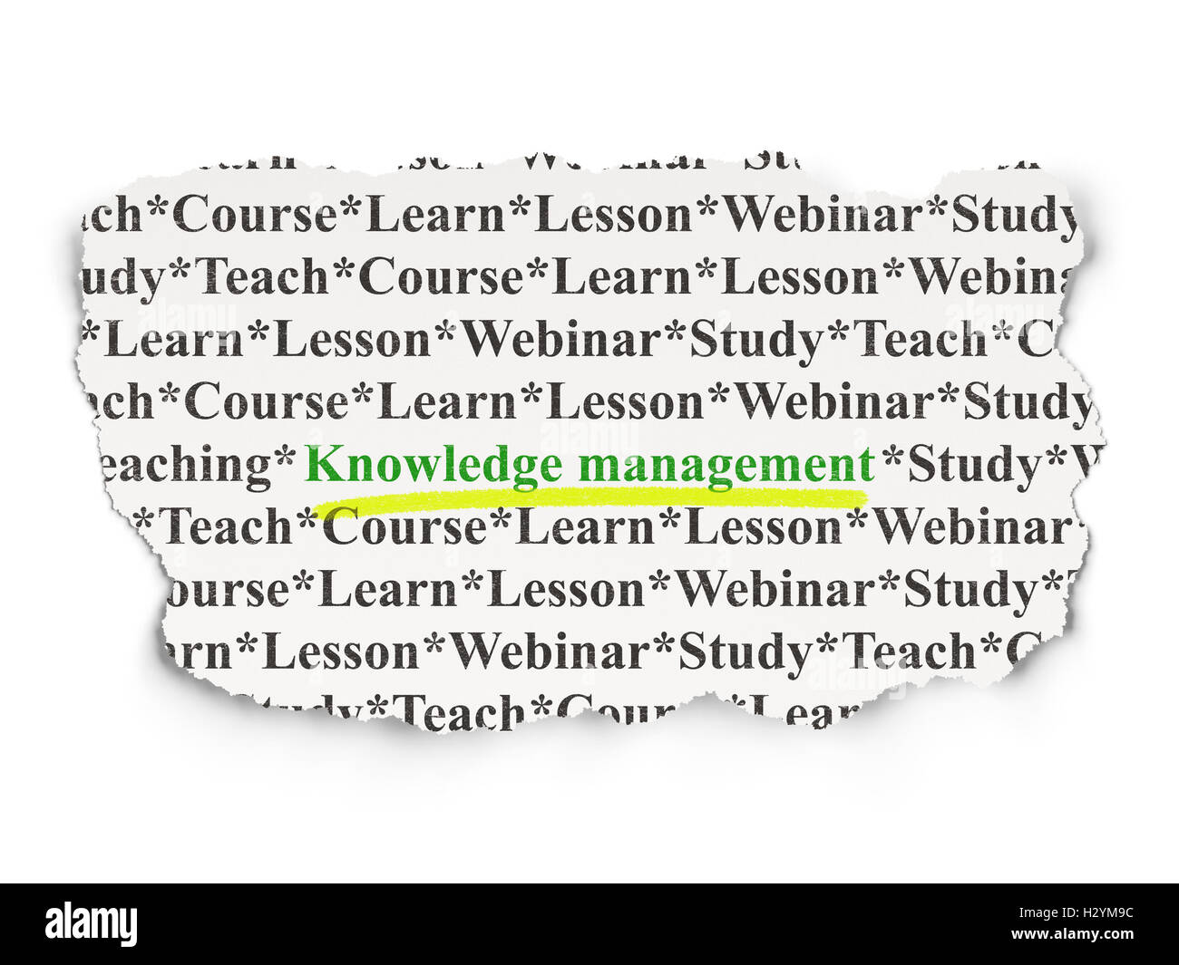 Il concetto di istruzione: la gestione della conoscenza su sfondo della carta Foto Stock