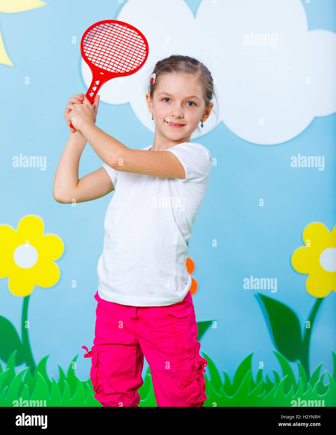 Ragazza giovane in estate studio Foto Stock