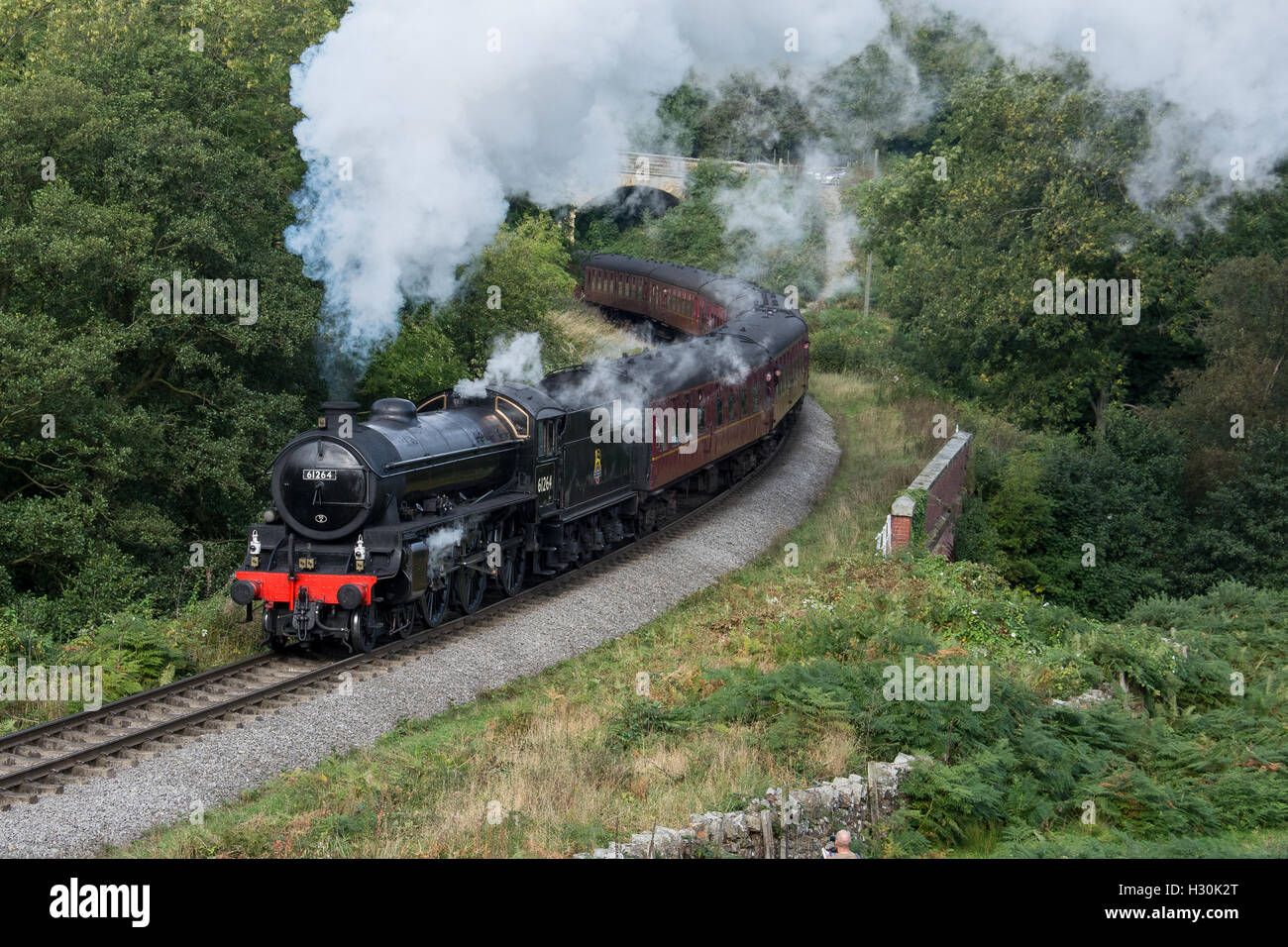 Locomotiva classe 61264 Classe B1 locomotiva a vapore gallese Gala North Yorkshire Moors Railway, Darnholme, REGNO UNITO Foto Stock